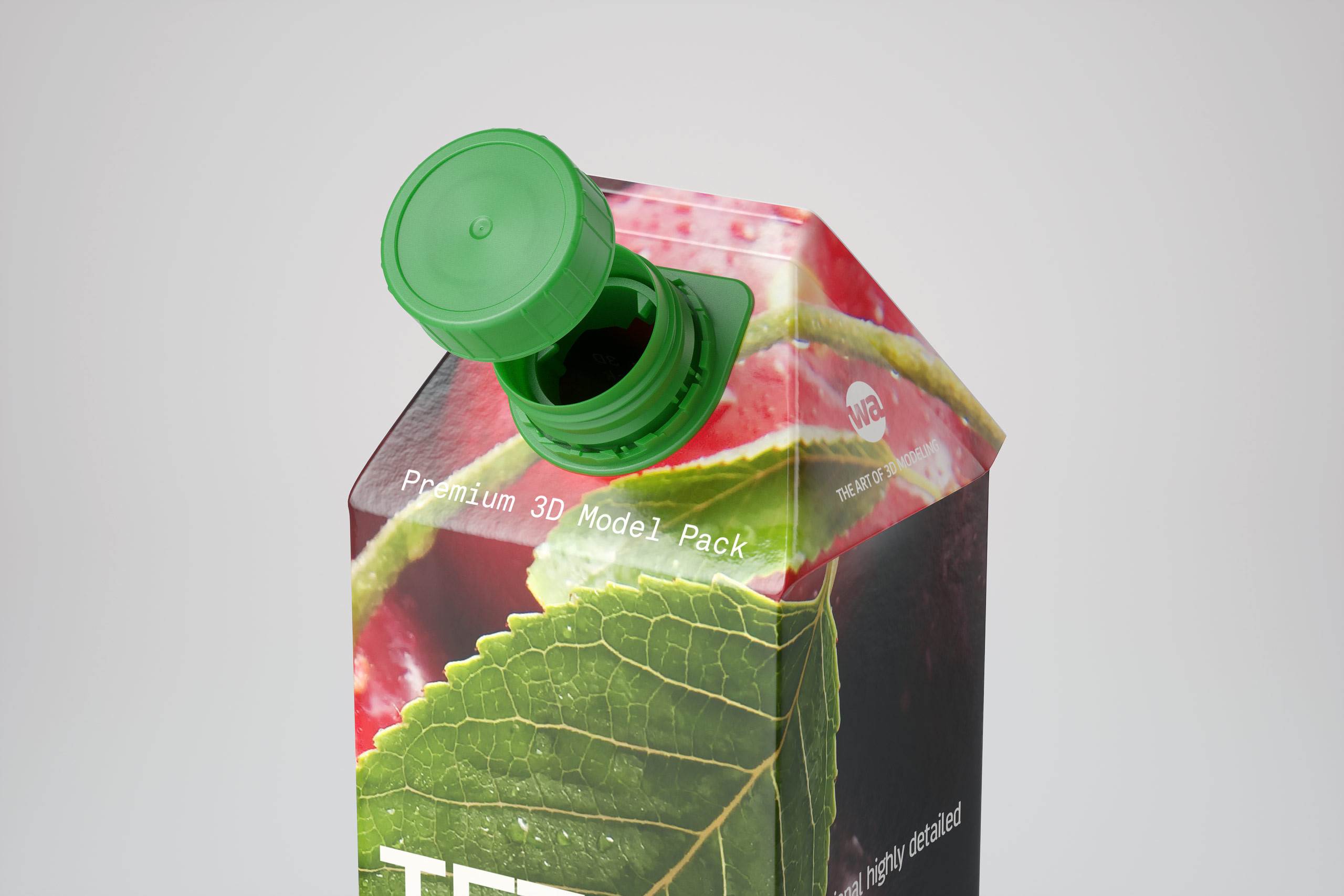 Premium 3D model pak of Tetra Pack Gemina Square 1000ml with HeliCap 27 closure