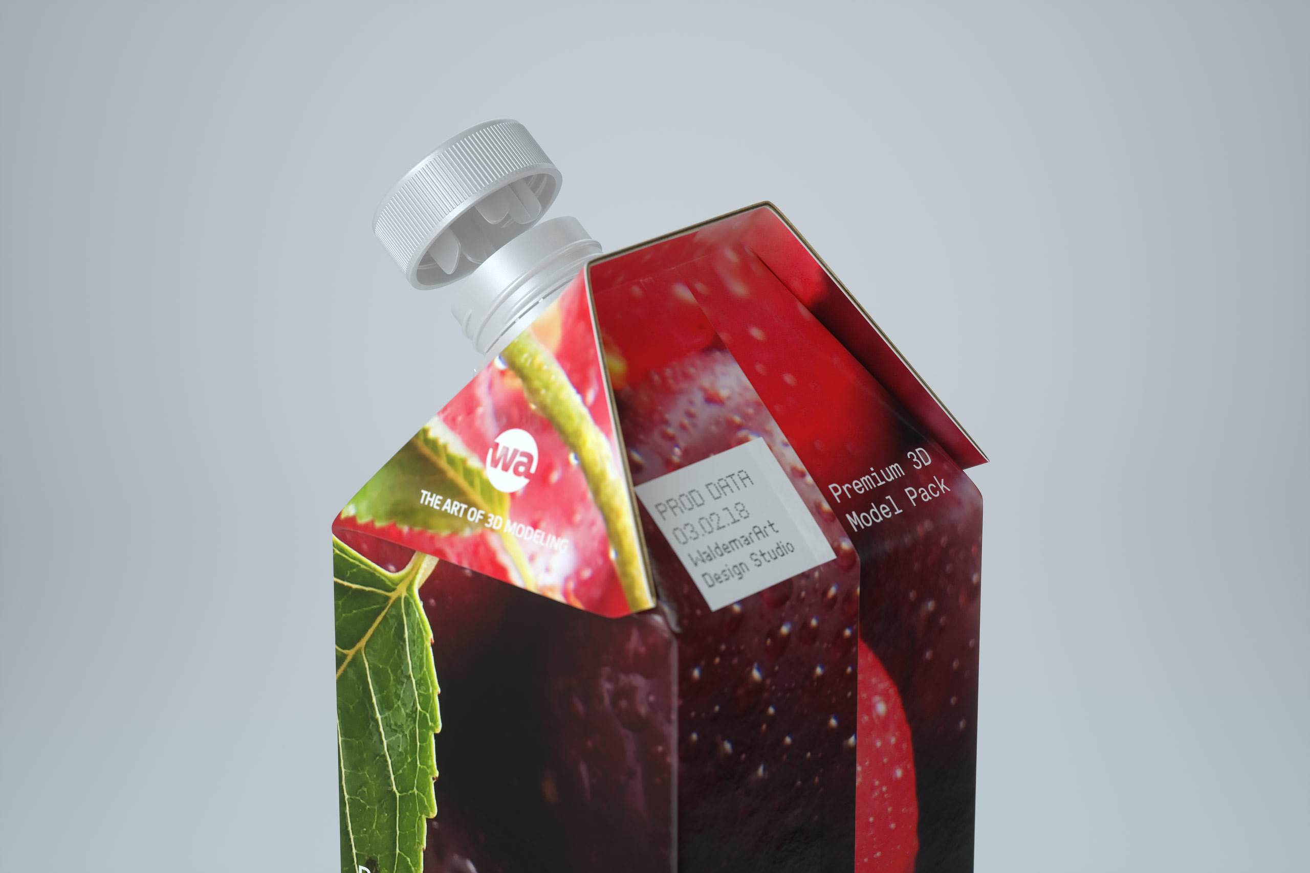 Premium Packaging 3d model pak of Tetra Pack Gemina Square 1000ml with StreamCap opening