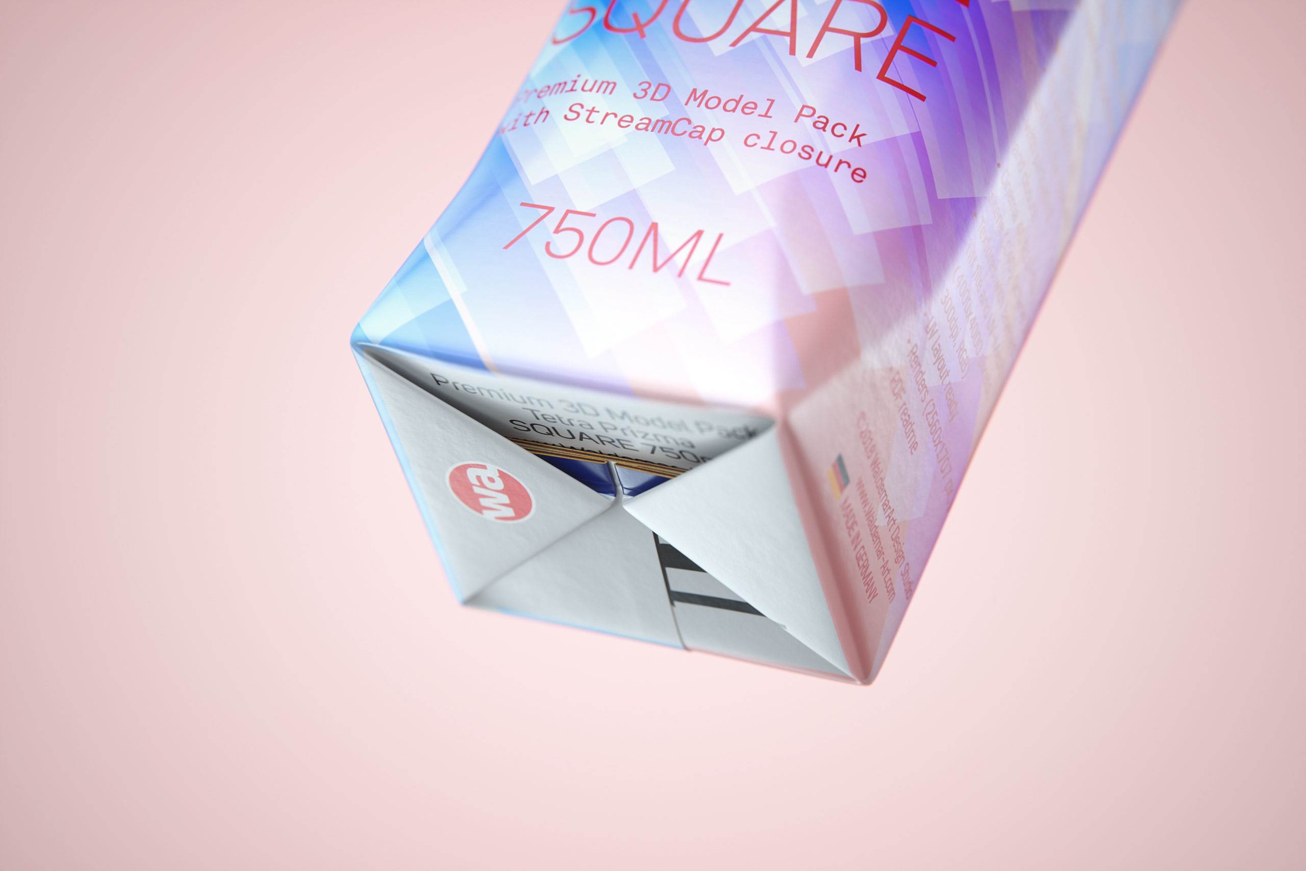 Tetra Pack Prisma Square 750ml Premium 3d model pak with StreamCap closure
