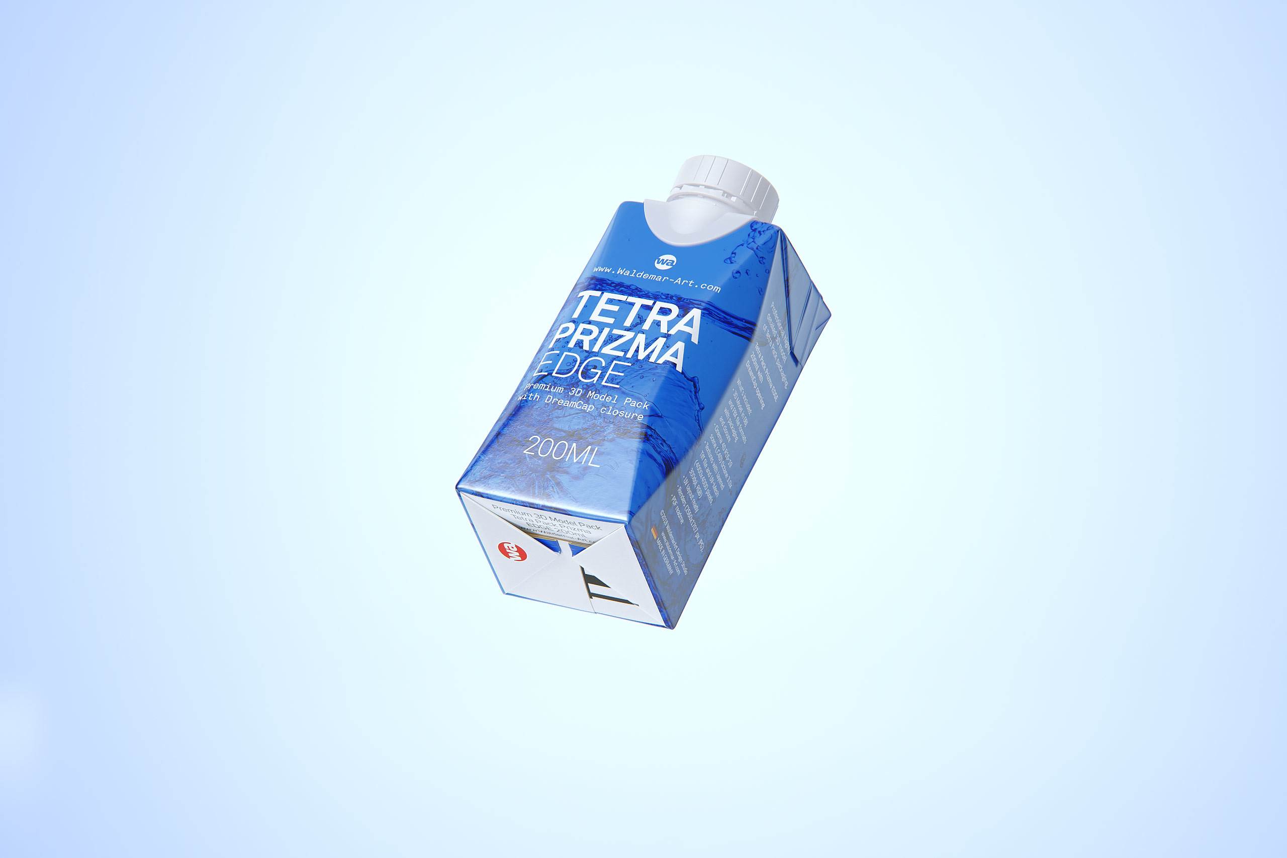 Tetra Pack Prisma EDGE 200ml with DreamCap Premium carton packaging 3D model pak