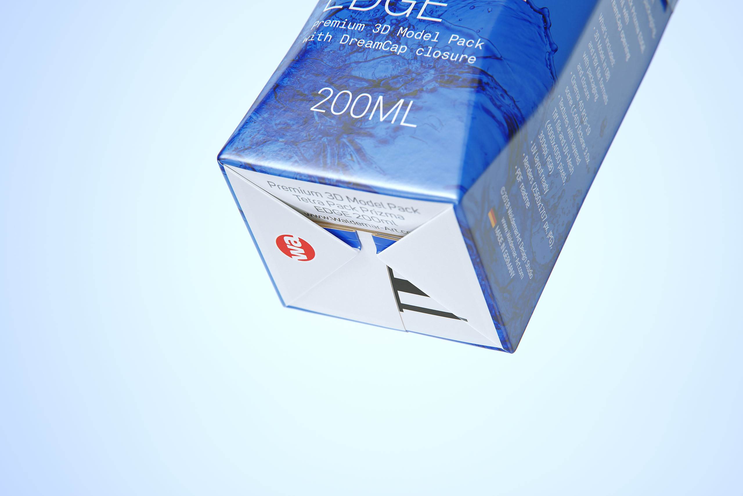 Tetra Pack Prisma EDGE 200ml with DreamCap Premium carton packaging 3D model pak