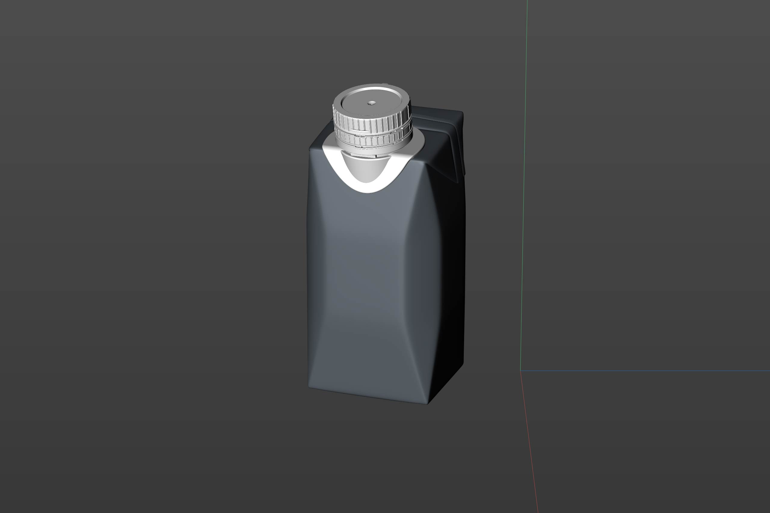 Premium packaging 3d model of Tetra Pack Prisma EDGE 200ml with tethered cap DreamCap 26 Pro