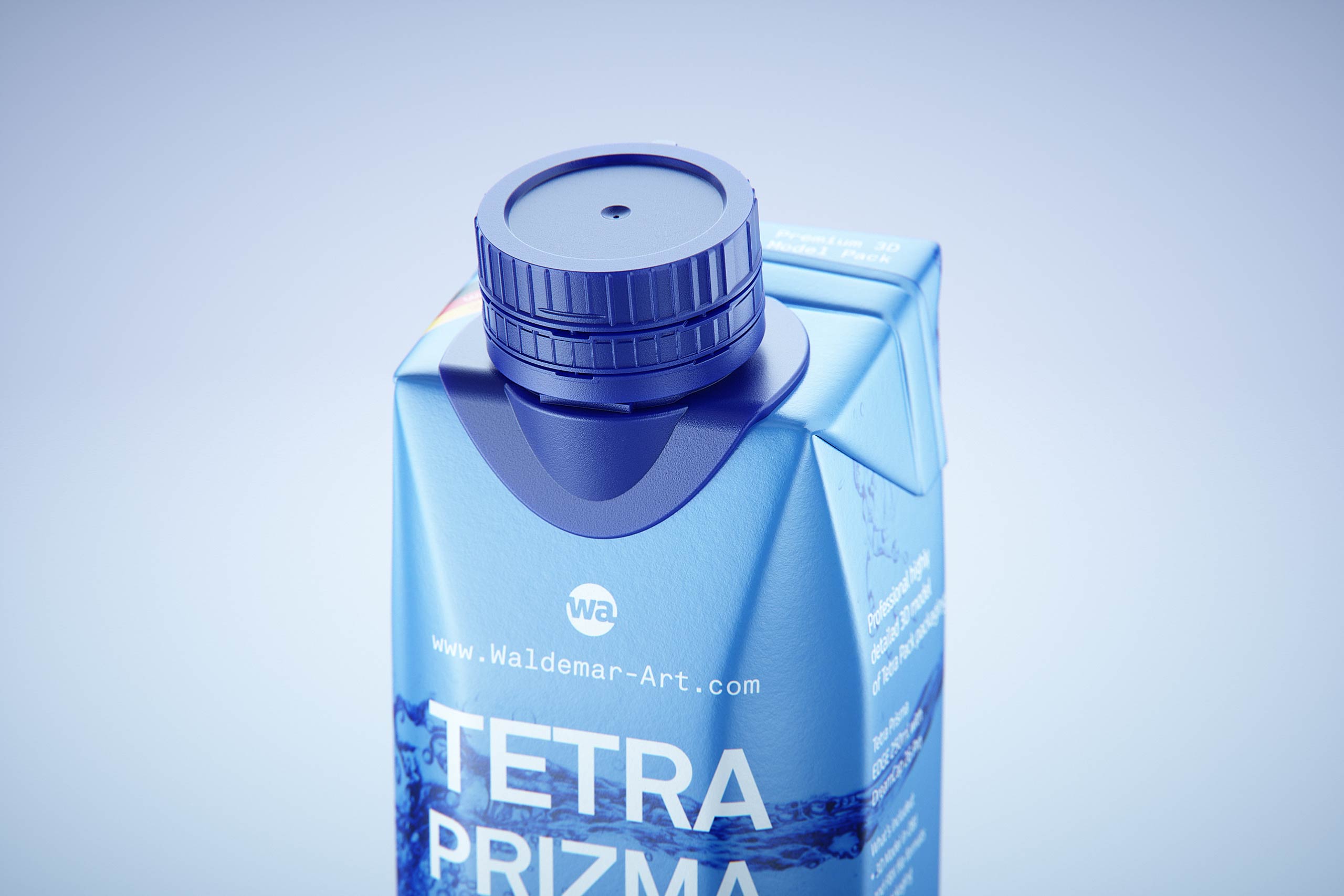 Tetra Pak Prisma EDGE 250ml with tethered cap DreamCap 26 Pro - close-up view