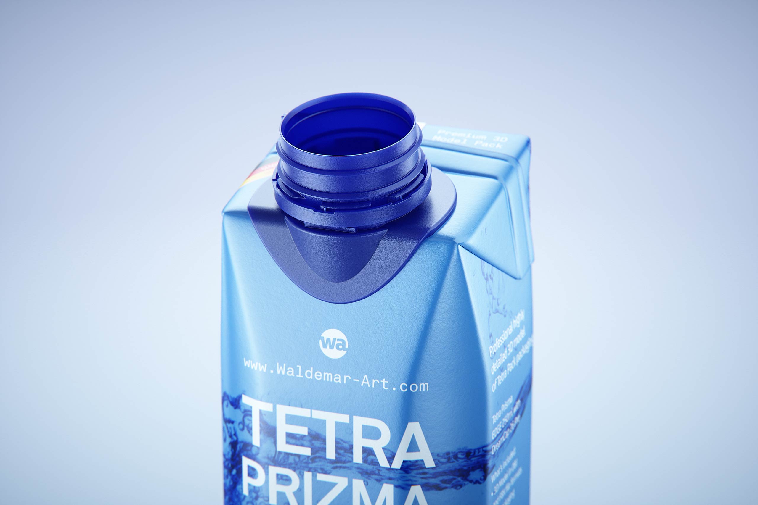 Tetra Pak Prisma EDGE 250ml with tethered cap DreamCap 26 Pro - close-up with opened cap
