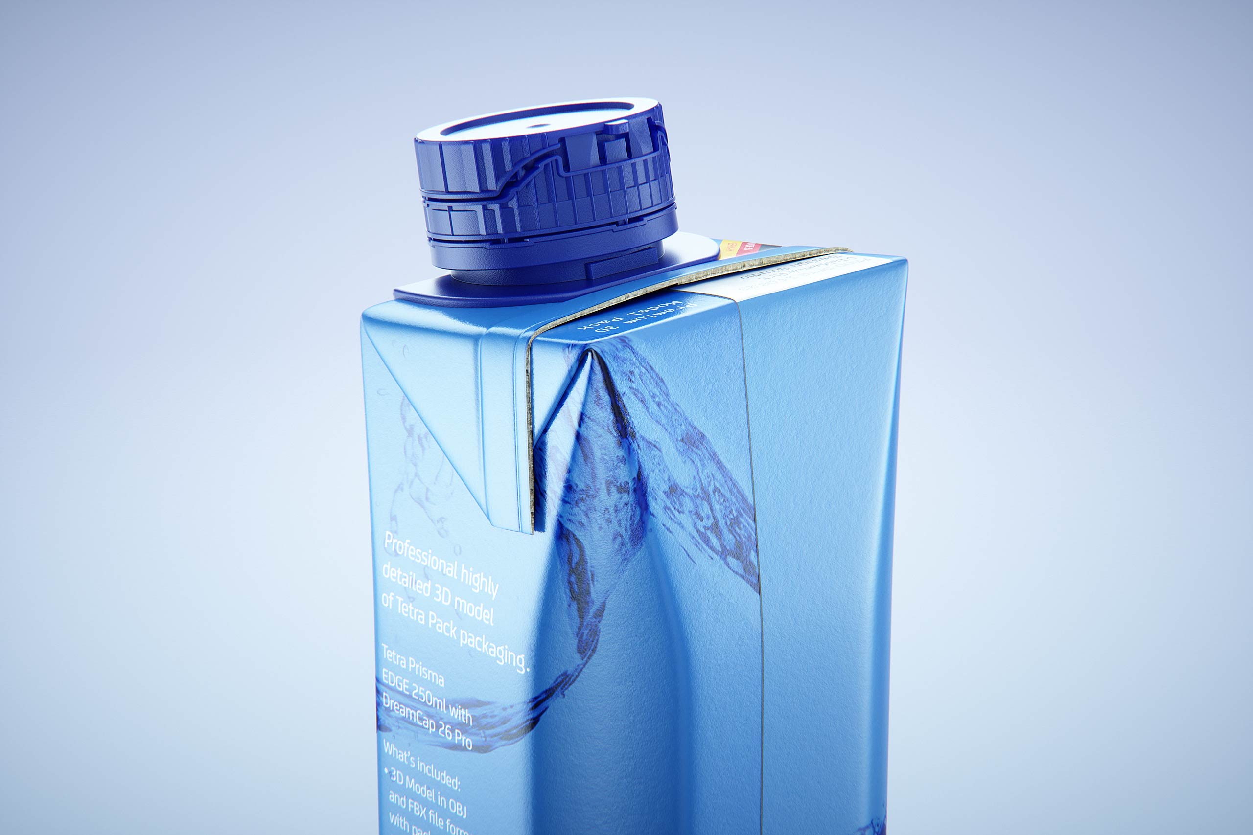 Tetra Pak Prisma EDGE 250ml with tethered cap DreamCap 26 Pro - back-side view