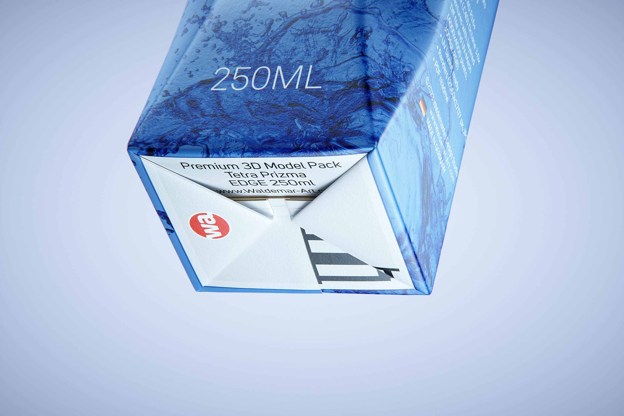 Tetra Pak Prisma EDGE 250ml with tethered cap DreamCap 26 Pro - close-up bottom view