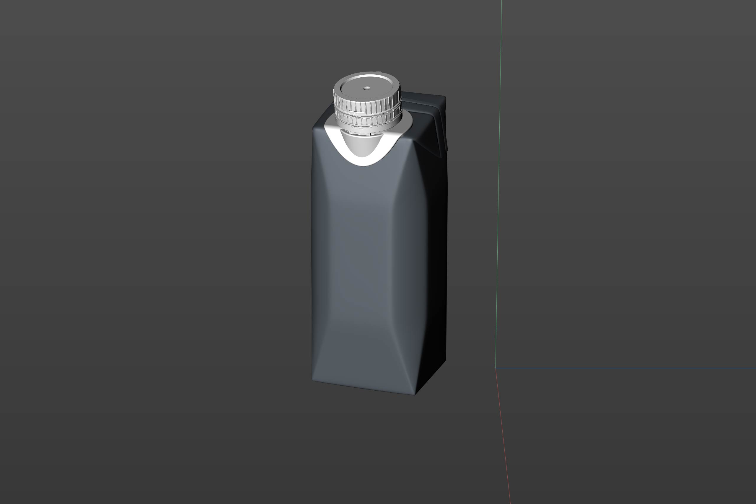 Tetra Pak Prisma EDGE 250ml with tethered cap DreamCap 26 Pro - clay render