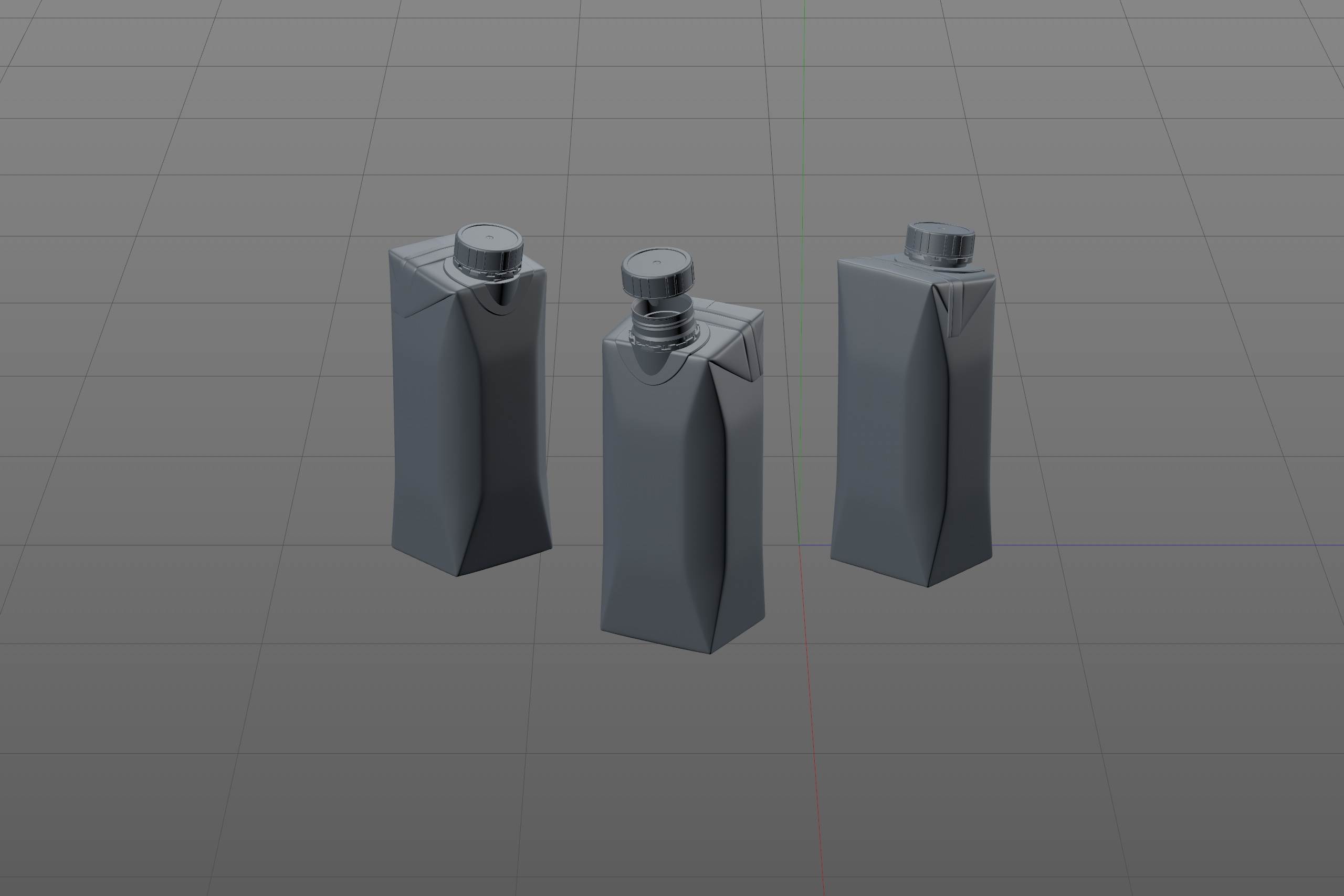 Tetra Pack Prisma EDGE 250ml Premium carton packaging 3D model pak - clay render