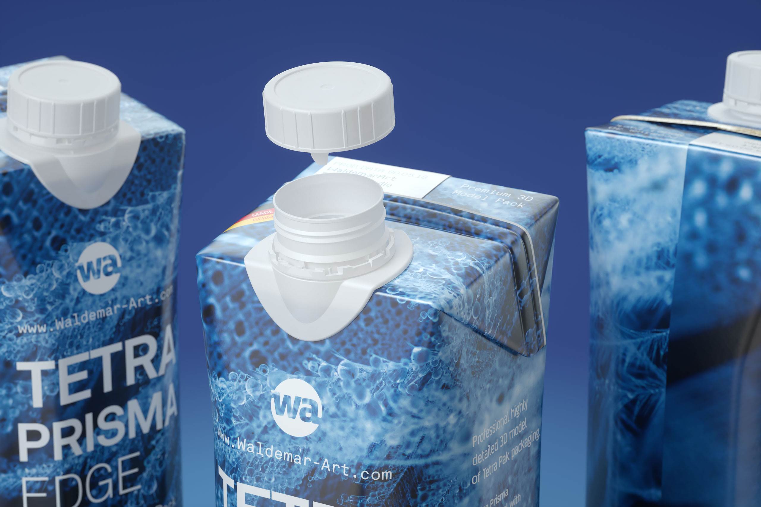 Tetra Pack Prisma EDGE 500ml with DreamCap Premium carton packaging 3D model pak