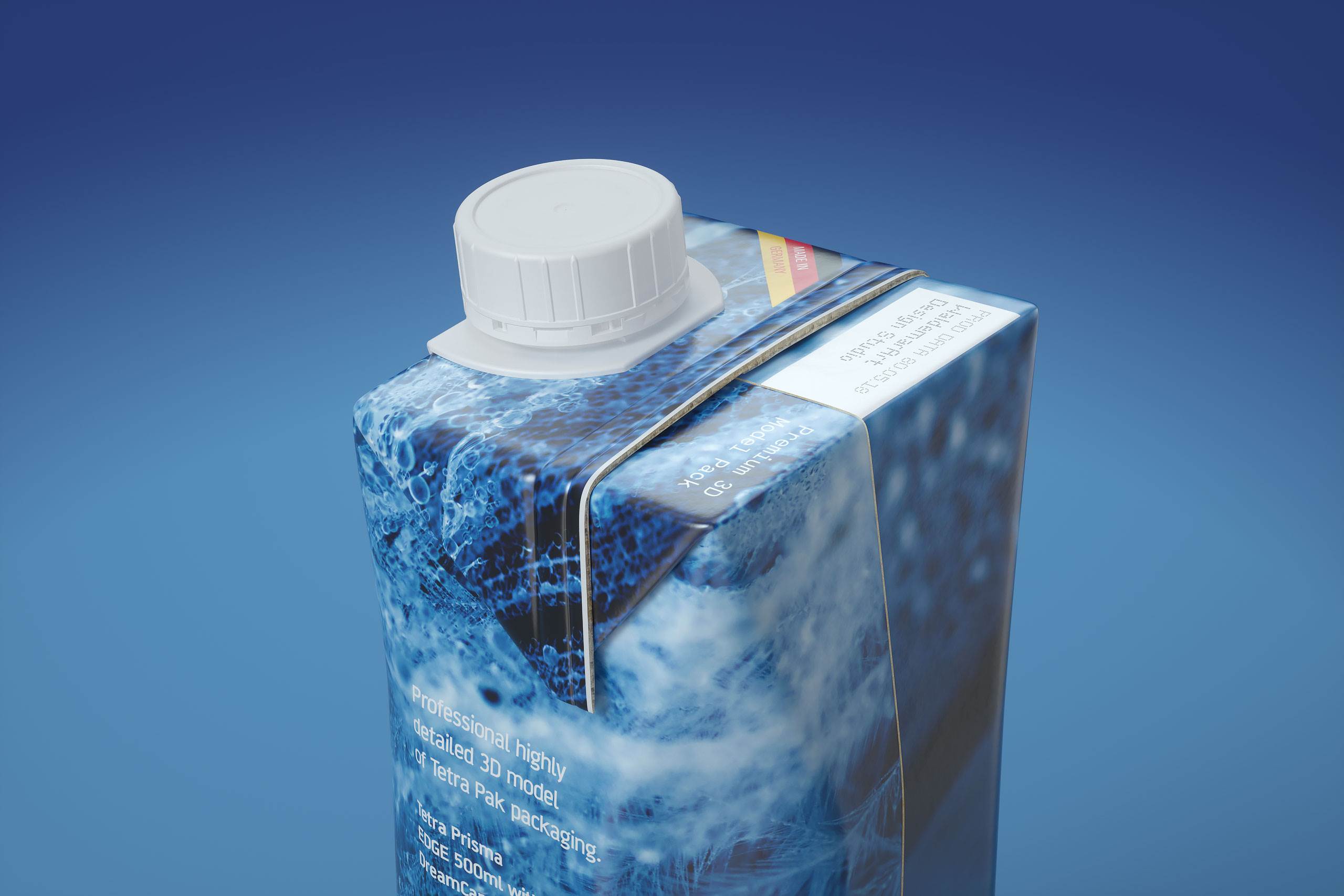 Tetra Pack Prisma EDGE 500ml with DreamCap Premium carton packaging 3D model pak