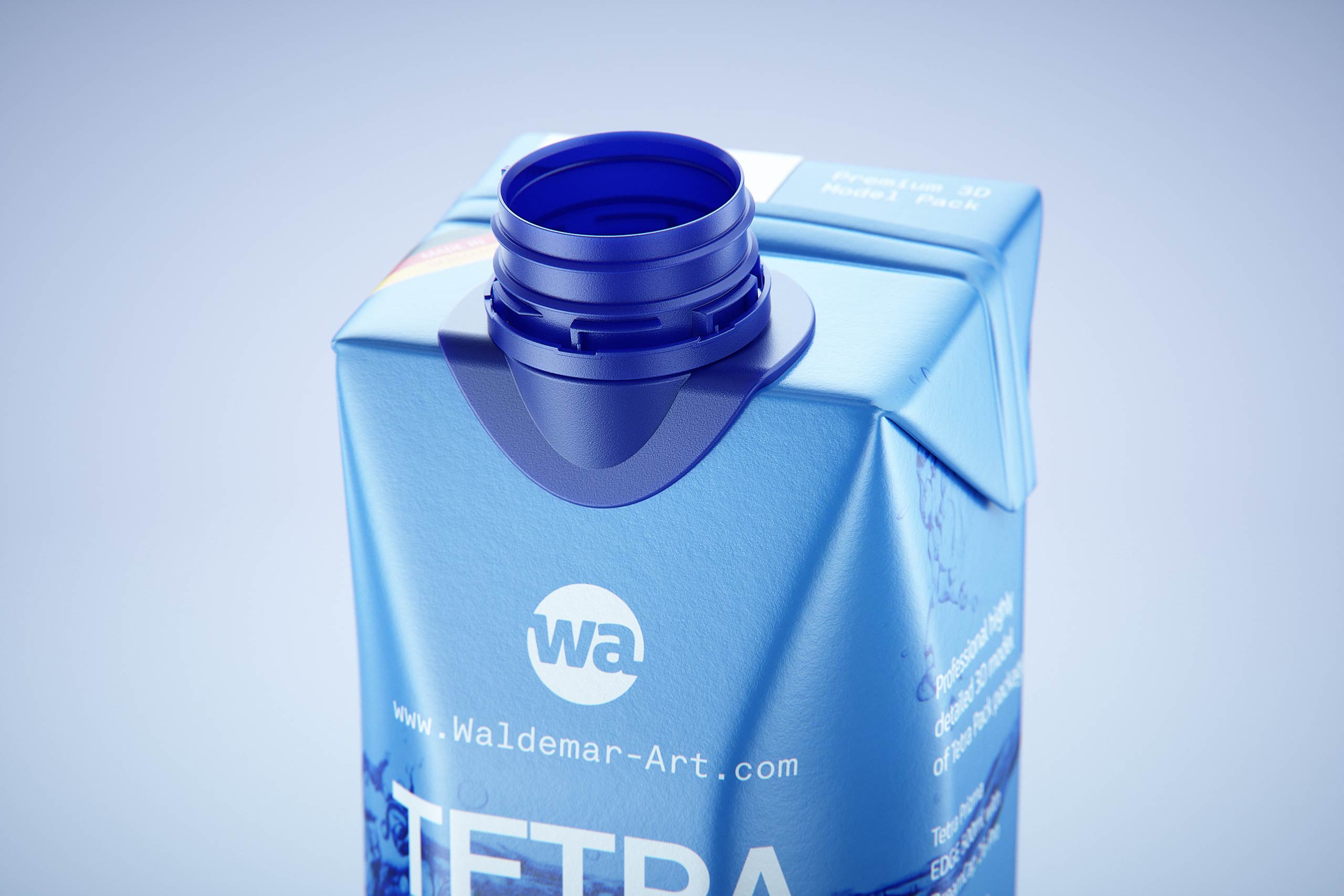 Premium packaging 3d model of Tetra Pack Prisma EDGE 500ml with tethered cap DreamCap 26 Pro