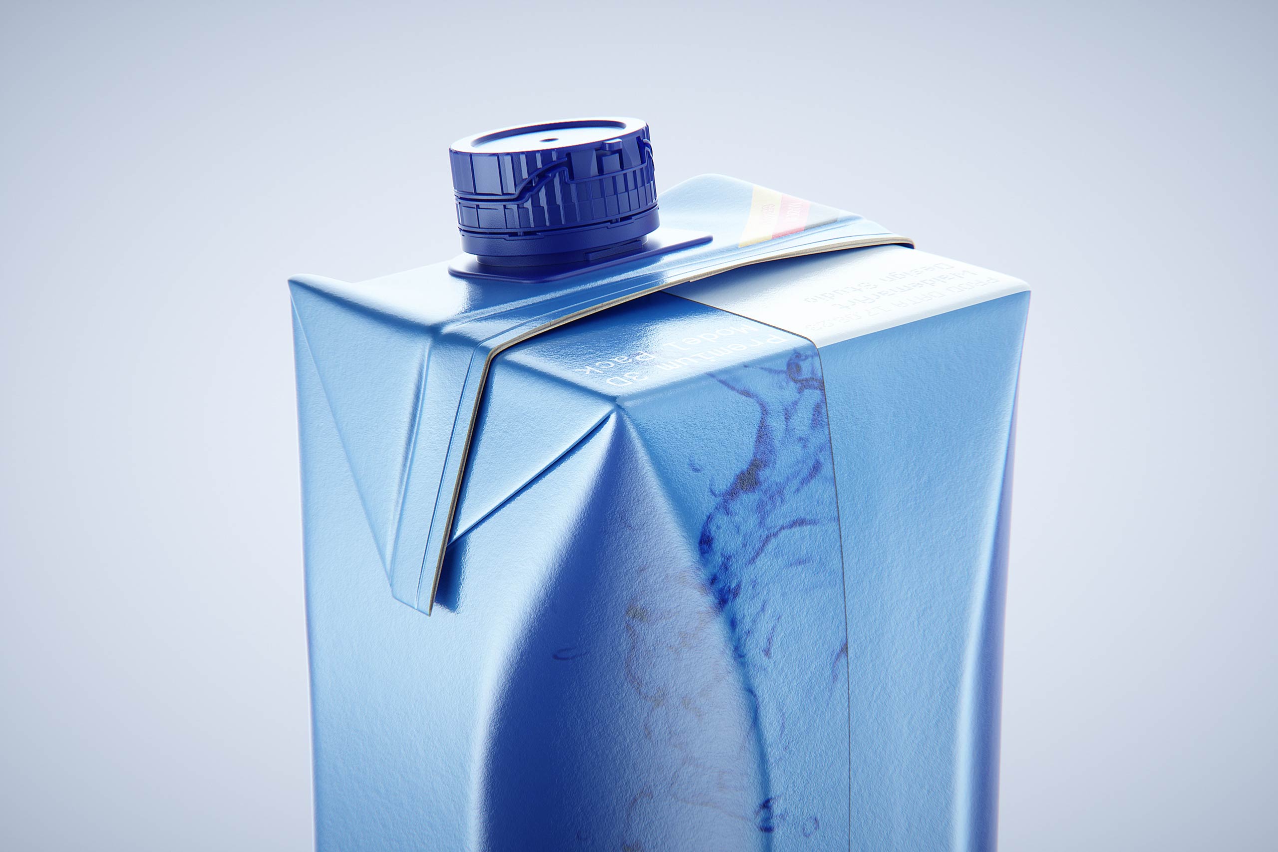 Premium packaging 3d model of Tetra Pack Prisma Square 1000ml with tethered cap HeliCap 26 Pro