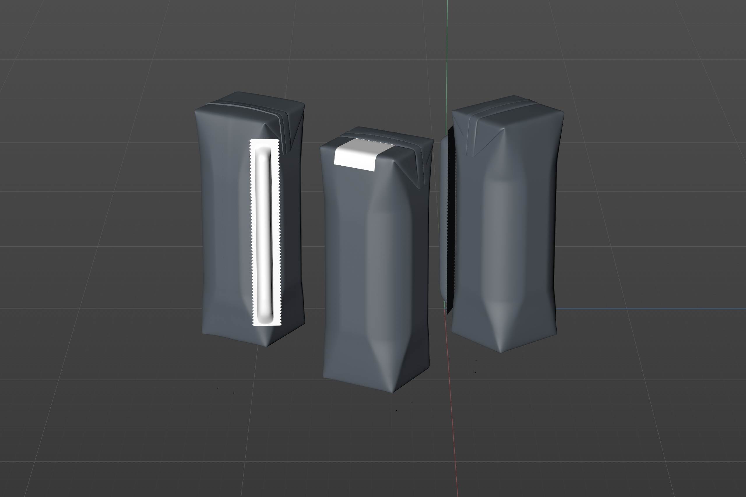 Packaging 3D model pak of Tetra Pack Prisma Square 250ml with PullTab and Straw