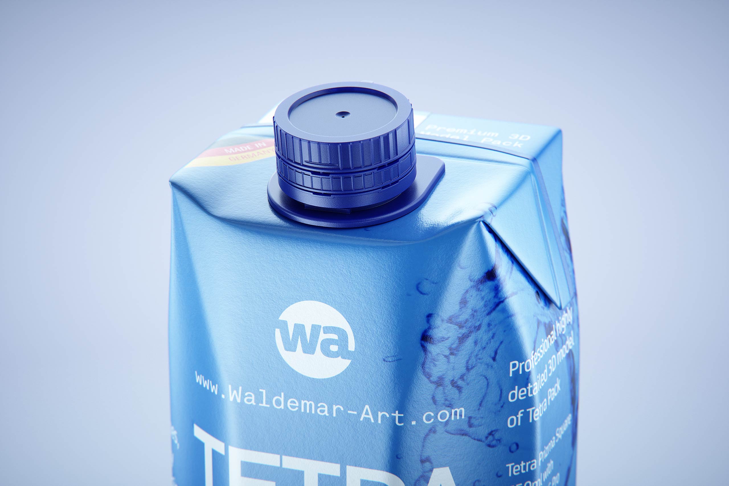 Tetra Prisma Square 750ml with HeliCap 26 Pro premium juice carton packaging 3d model