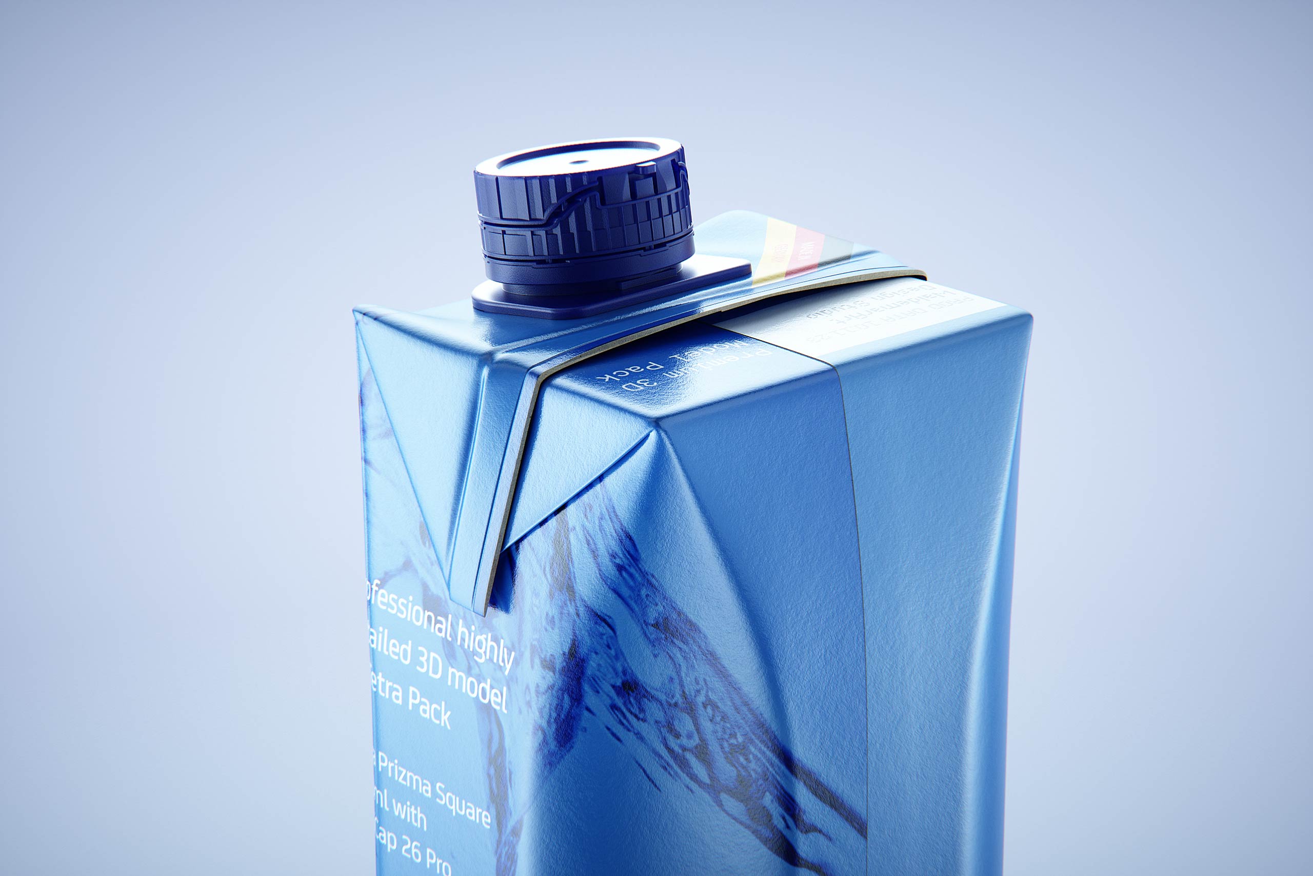 Tetra Prisma Square 750ml with HeliCap 26 Pro premium juice carton packaging 3d model