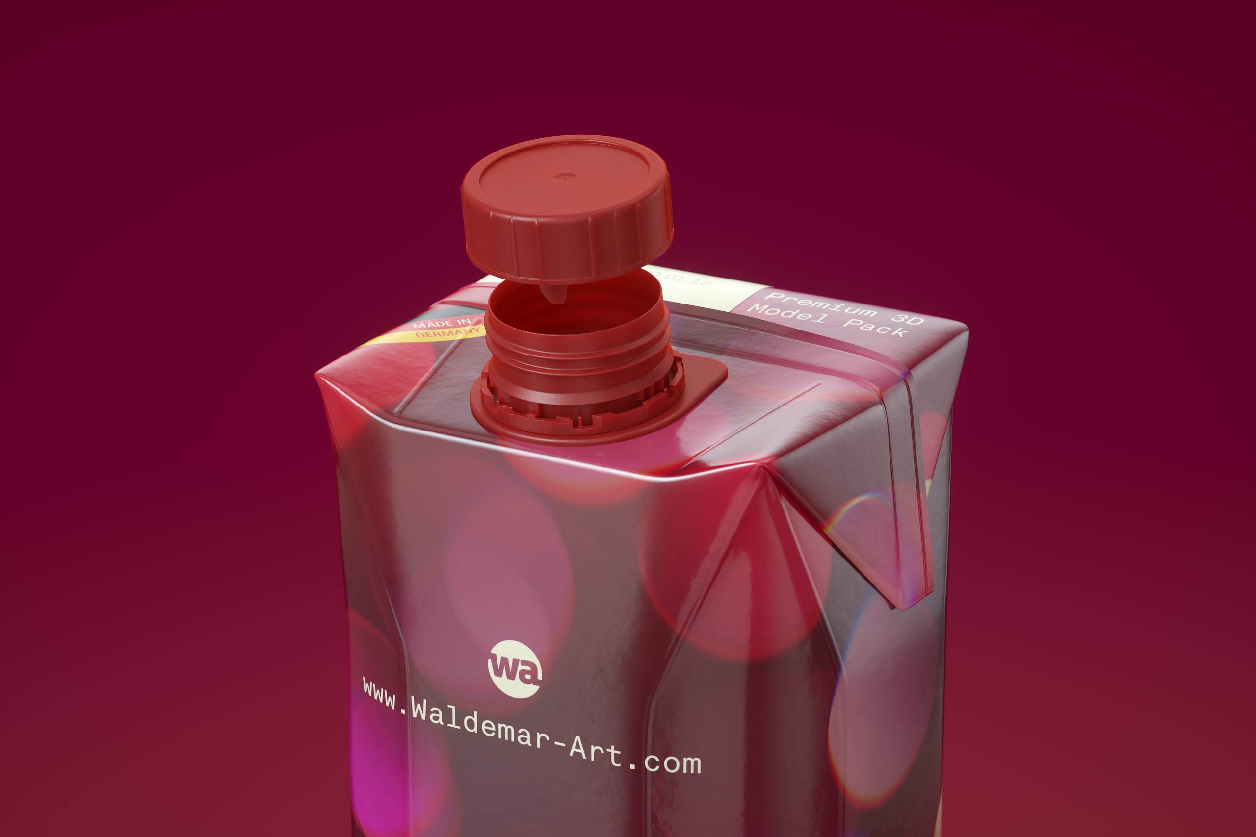 Tetra Pack Prisma Square 1000ml premium packaging 3D model pak with HeliCap 27