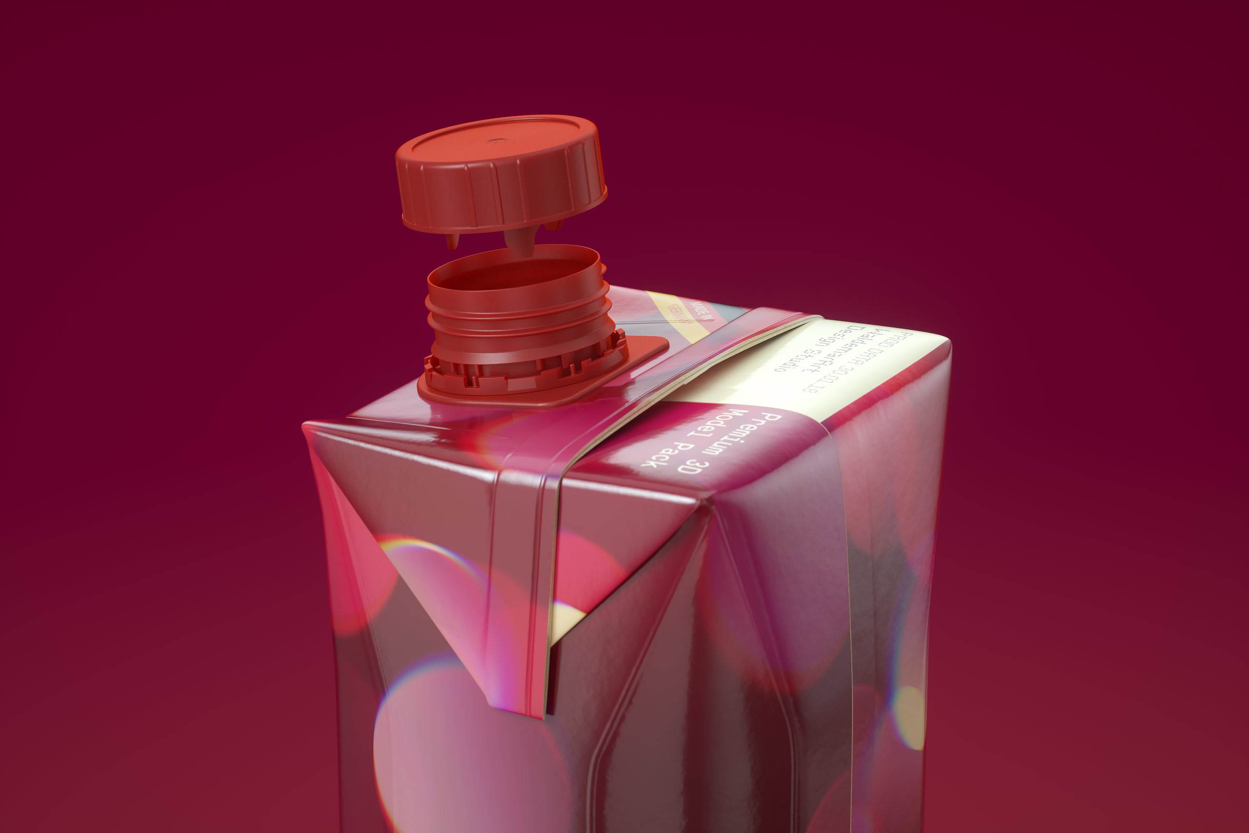 Tetra Pack Prisma Square 1000ml premium packaging 3D model pak with HeliCap 27