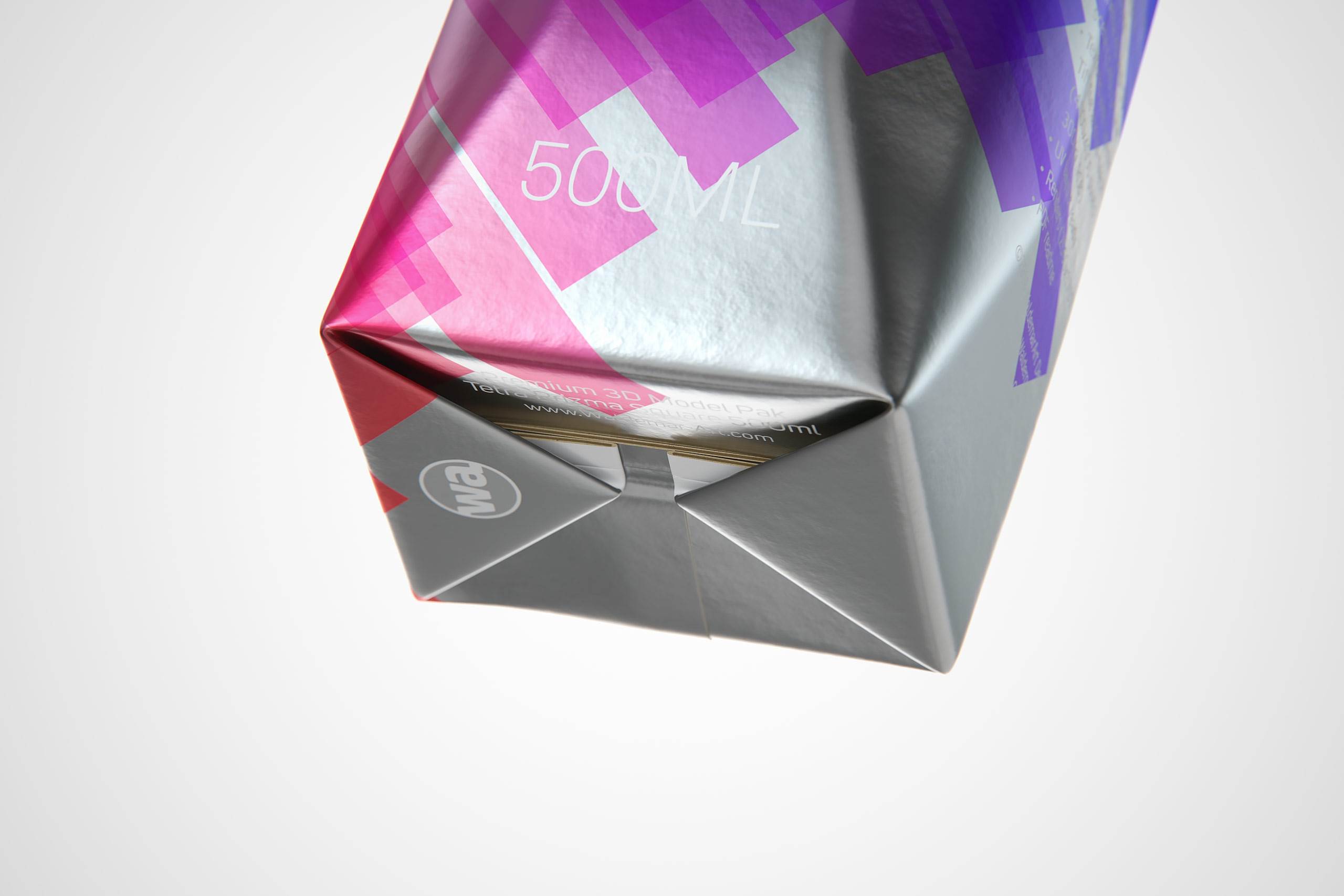 Packaging 3d model pak of Tetra Pack Prisma Square 500ml with StreamCap opening