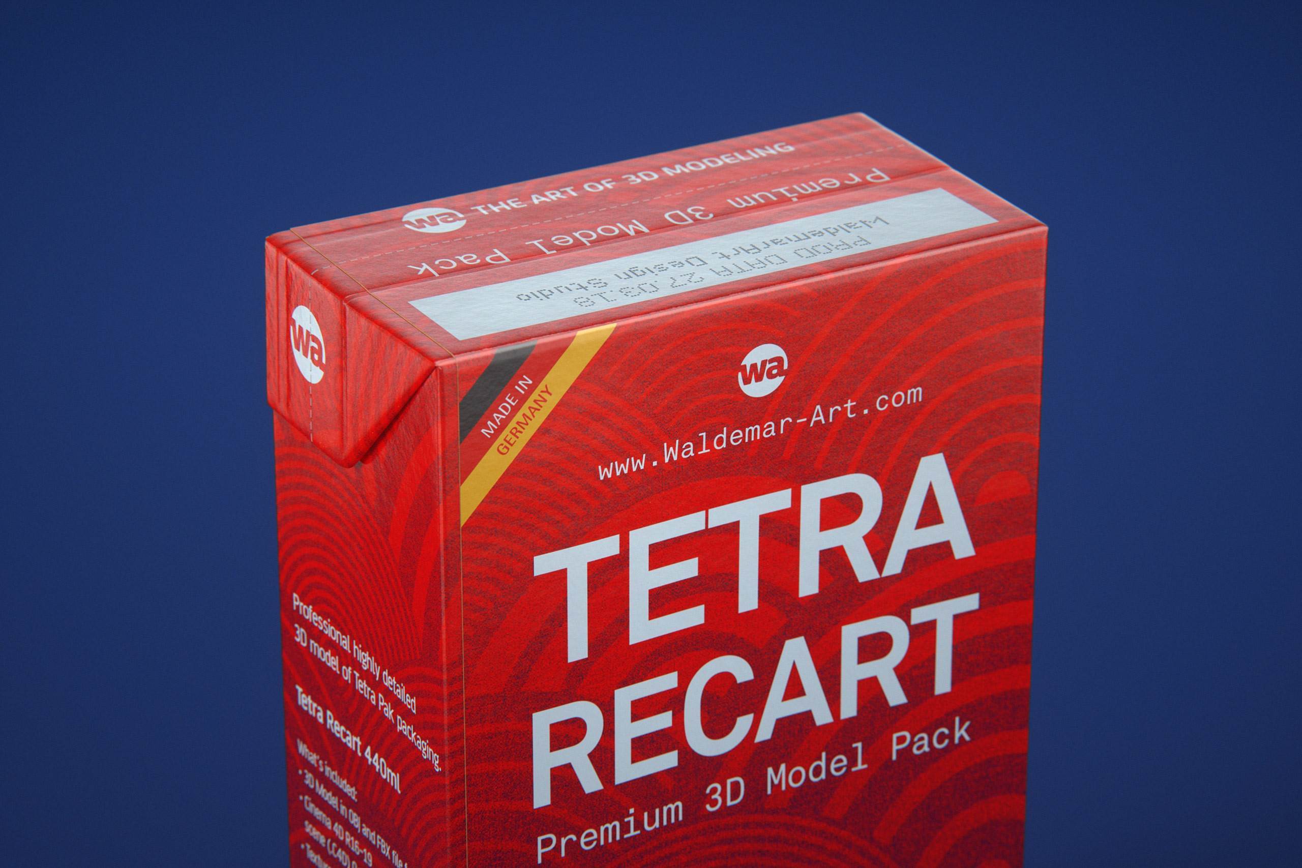 Tetra Pack Recart 440ml Premium carton packaging 3D model pak