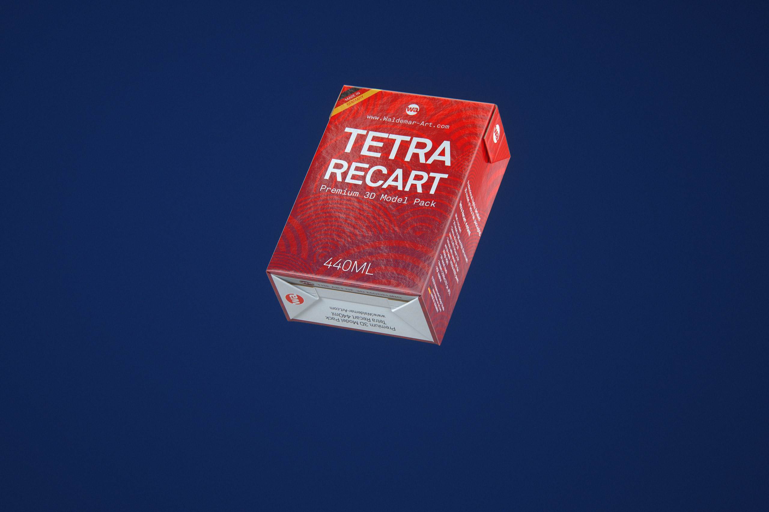 Tetra Pack Recart 440ml Premium carton packaging 3D model pak