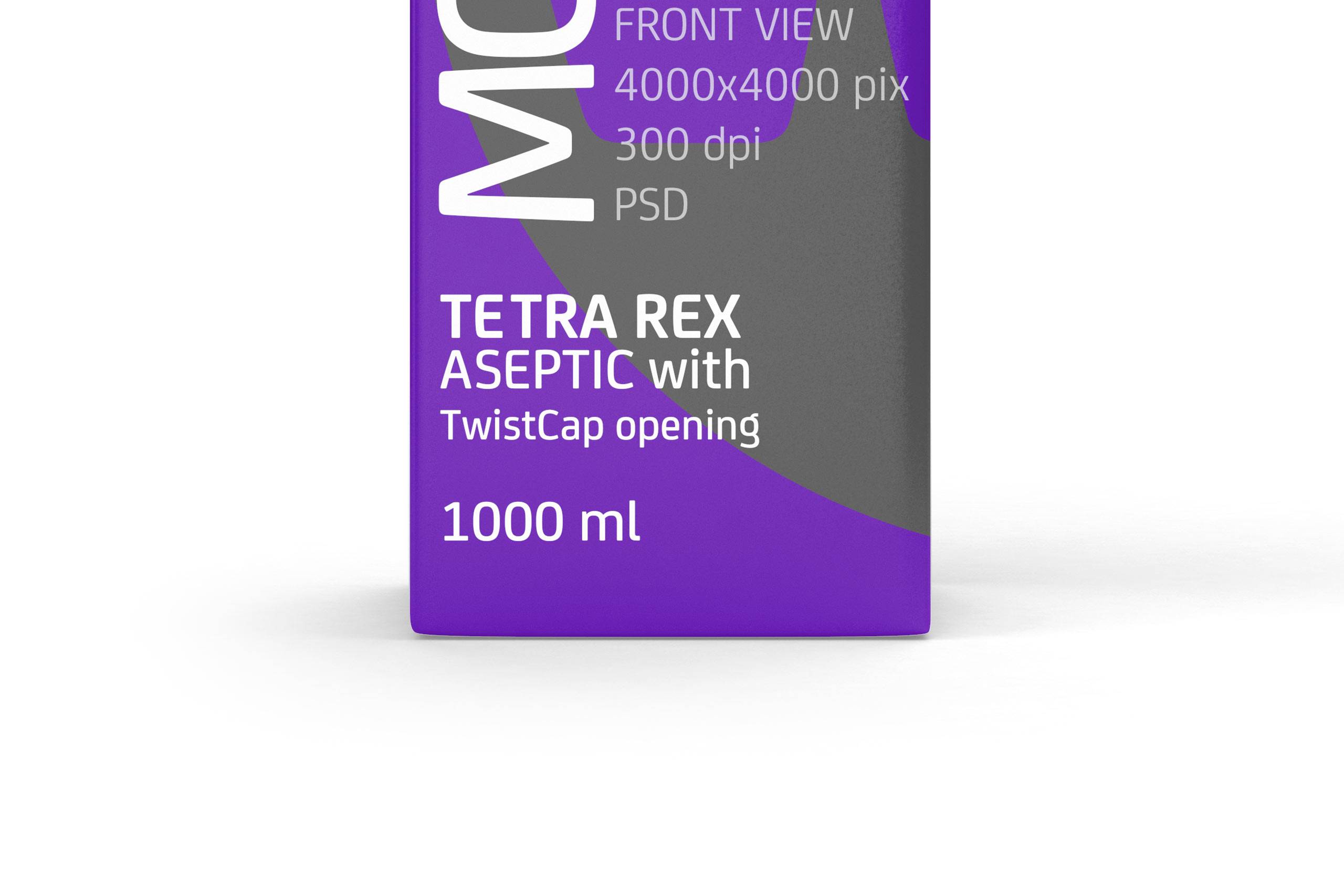 Photoshop Mockup of Tetra Pack Rex 1000ml with TwistCap Front View