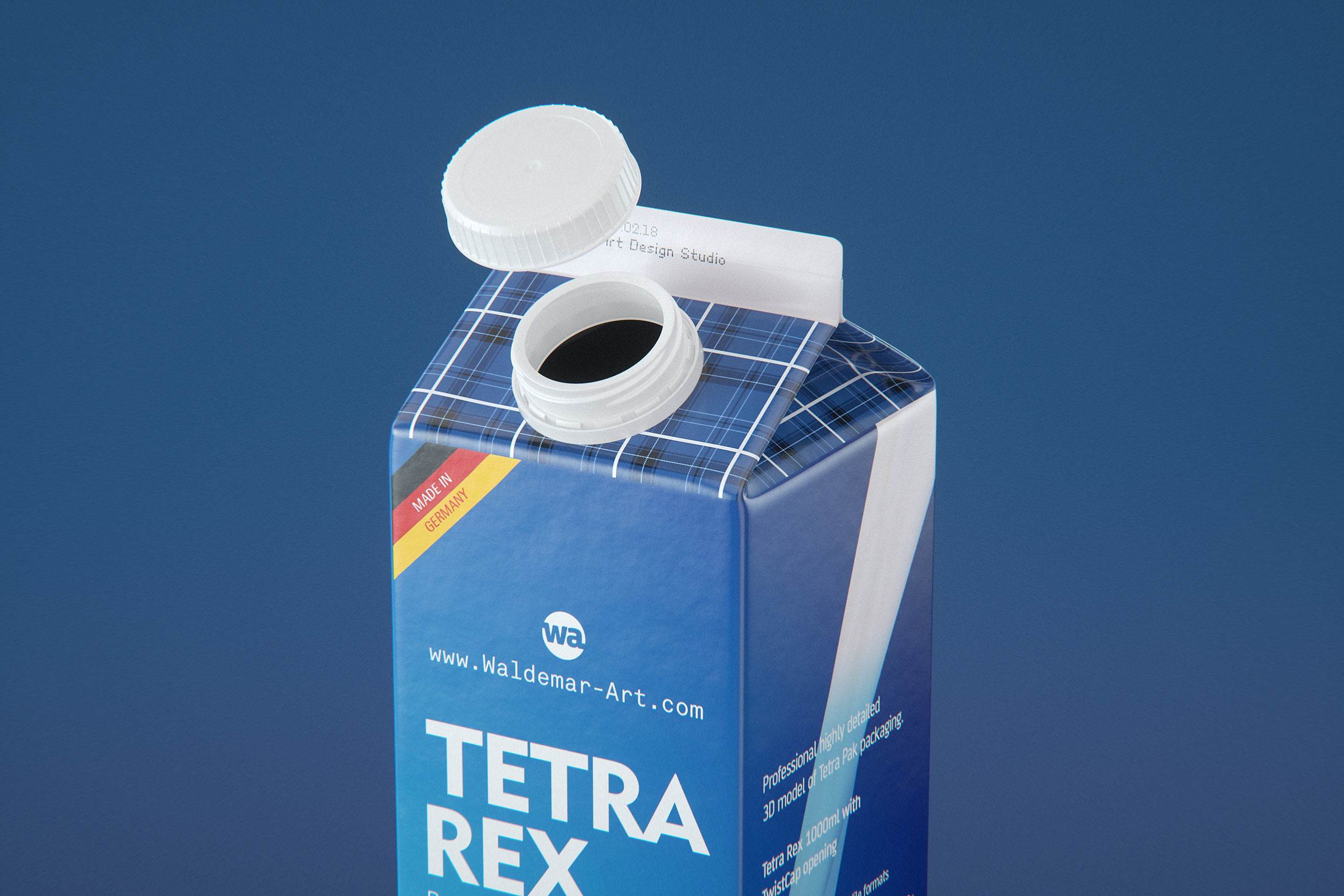 Tetra Rex 1000ml carton packaging 3d model with TwistCap
