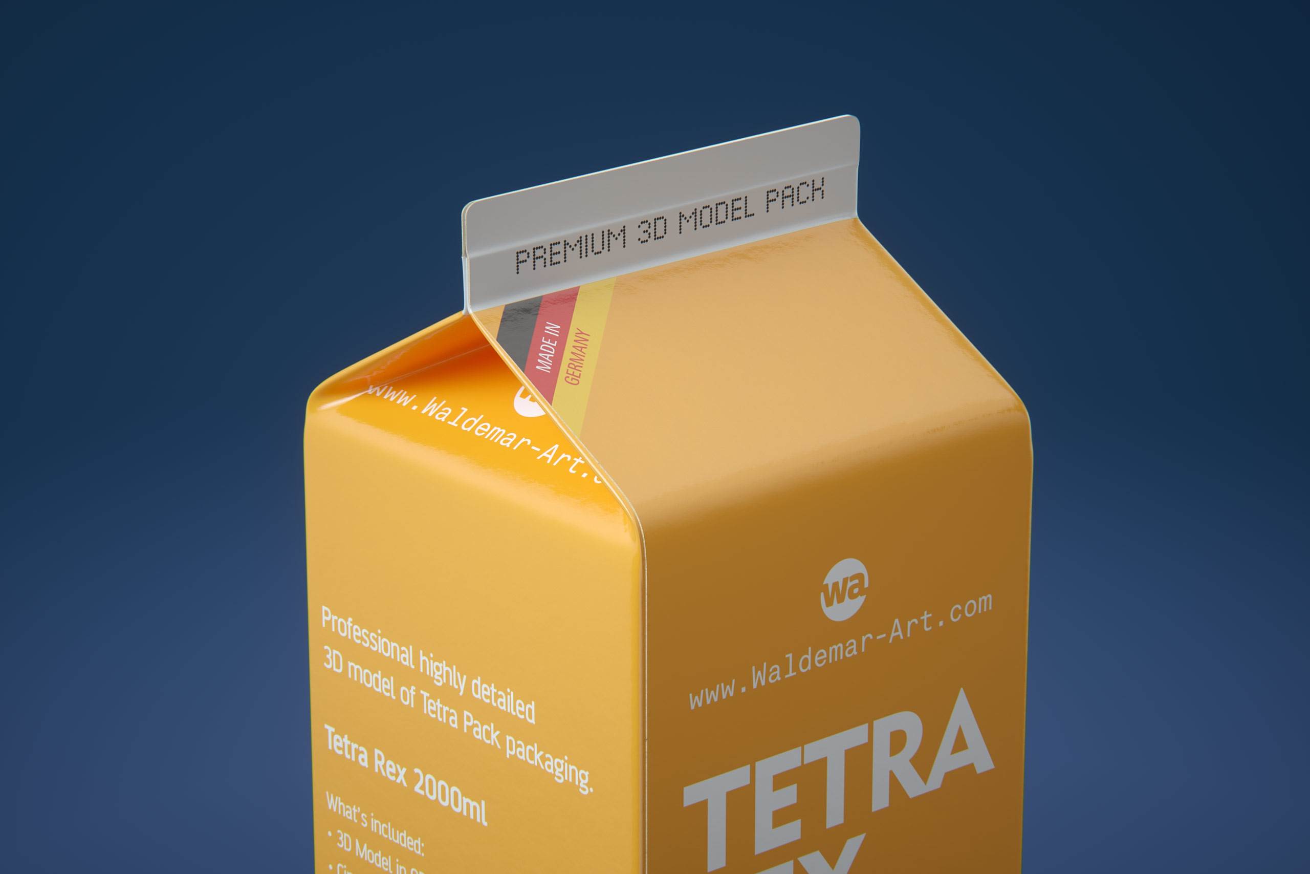 Tetra Pack REX Mid 2000ml Professional carton packaging 3D model pak