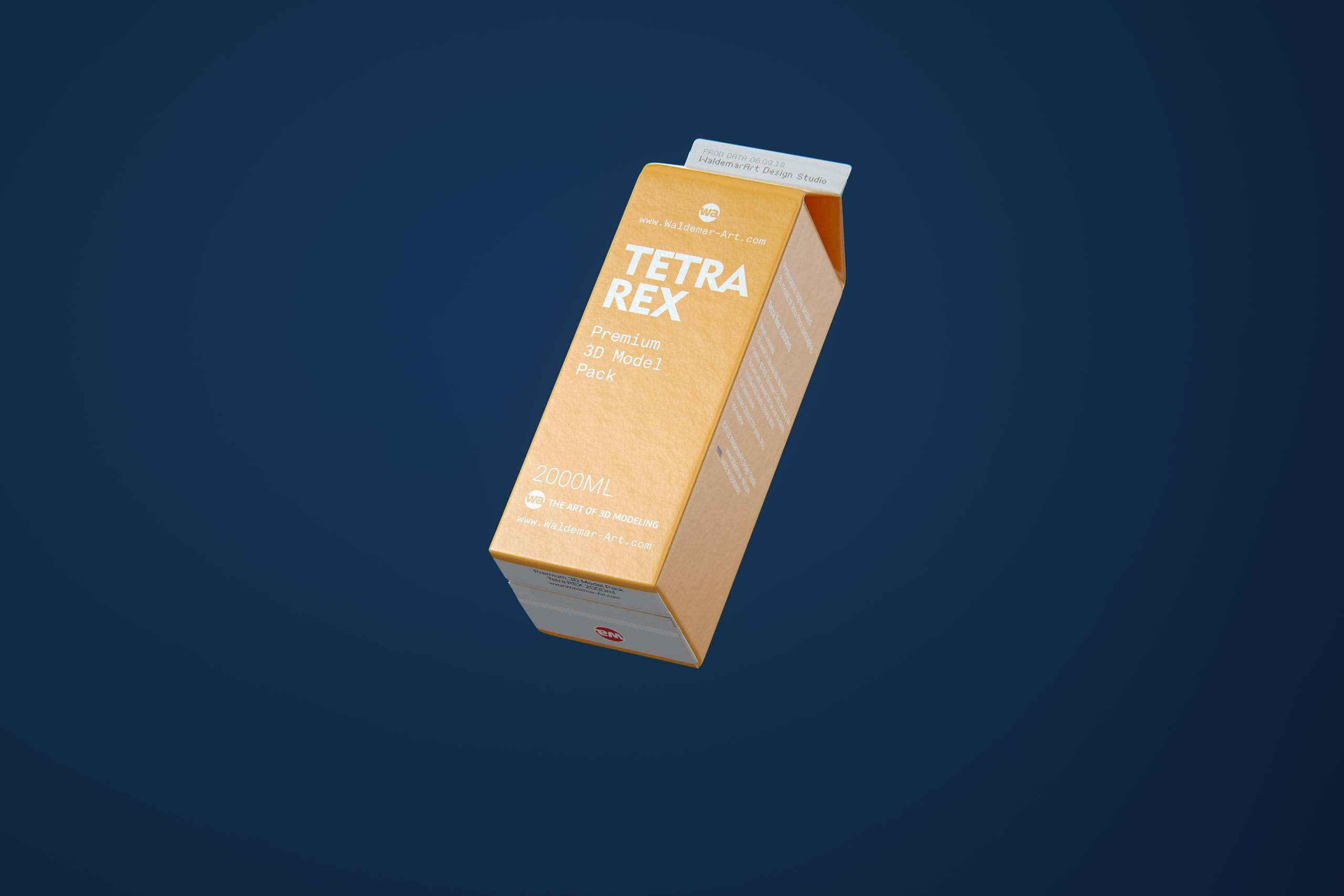Tetra Pack REX Mid 2000ml Professional carton packaging 3D model pak