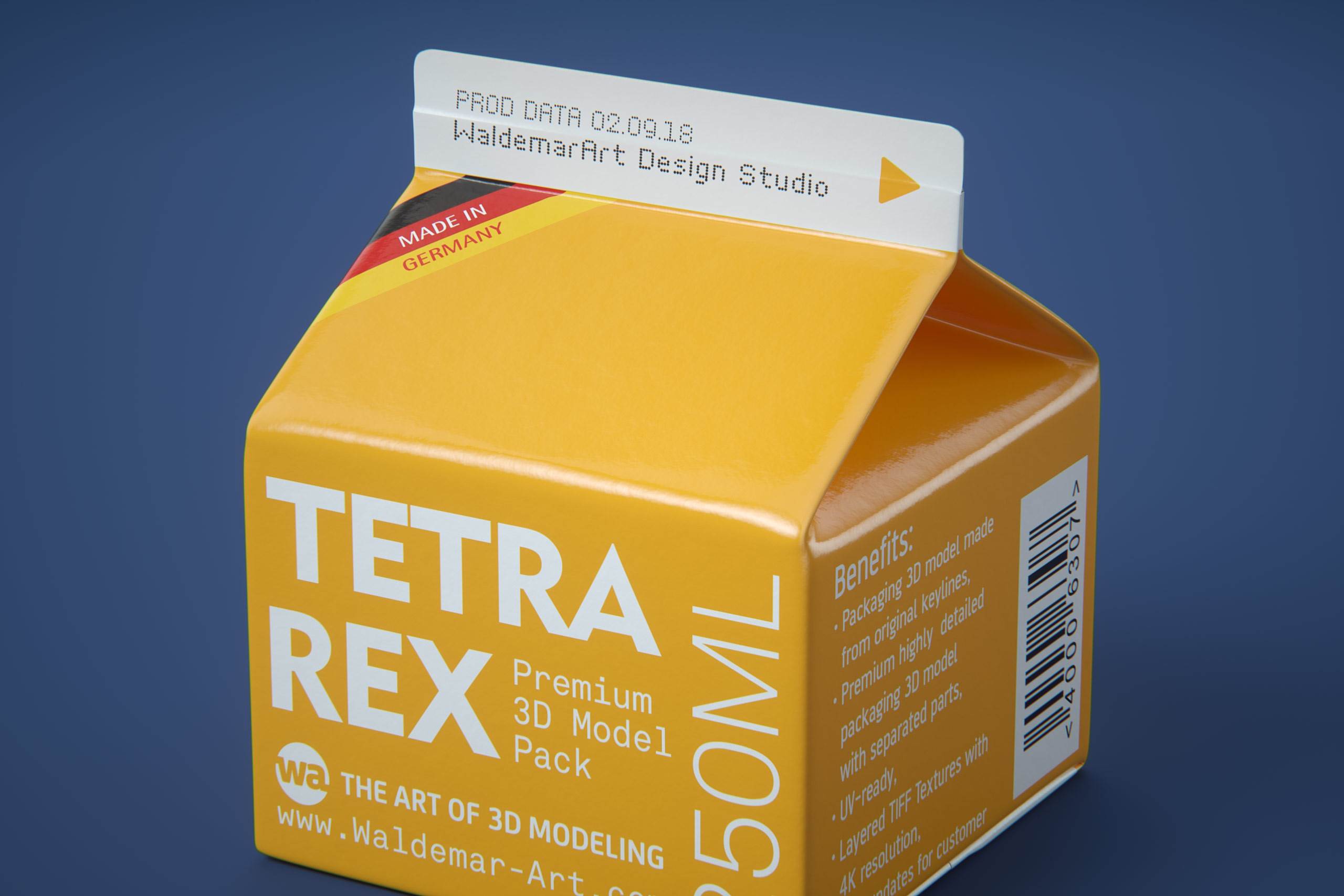 Tetra REX 250ml Professional carton packaging 3D model pak