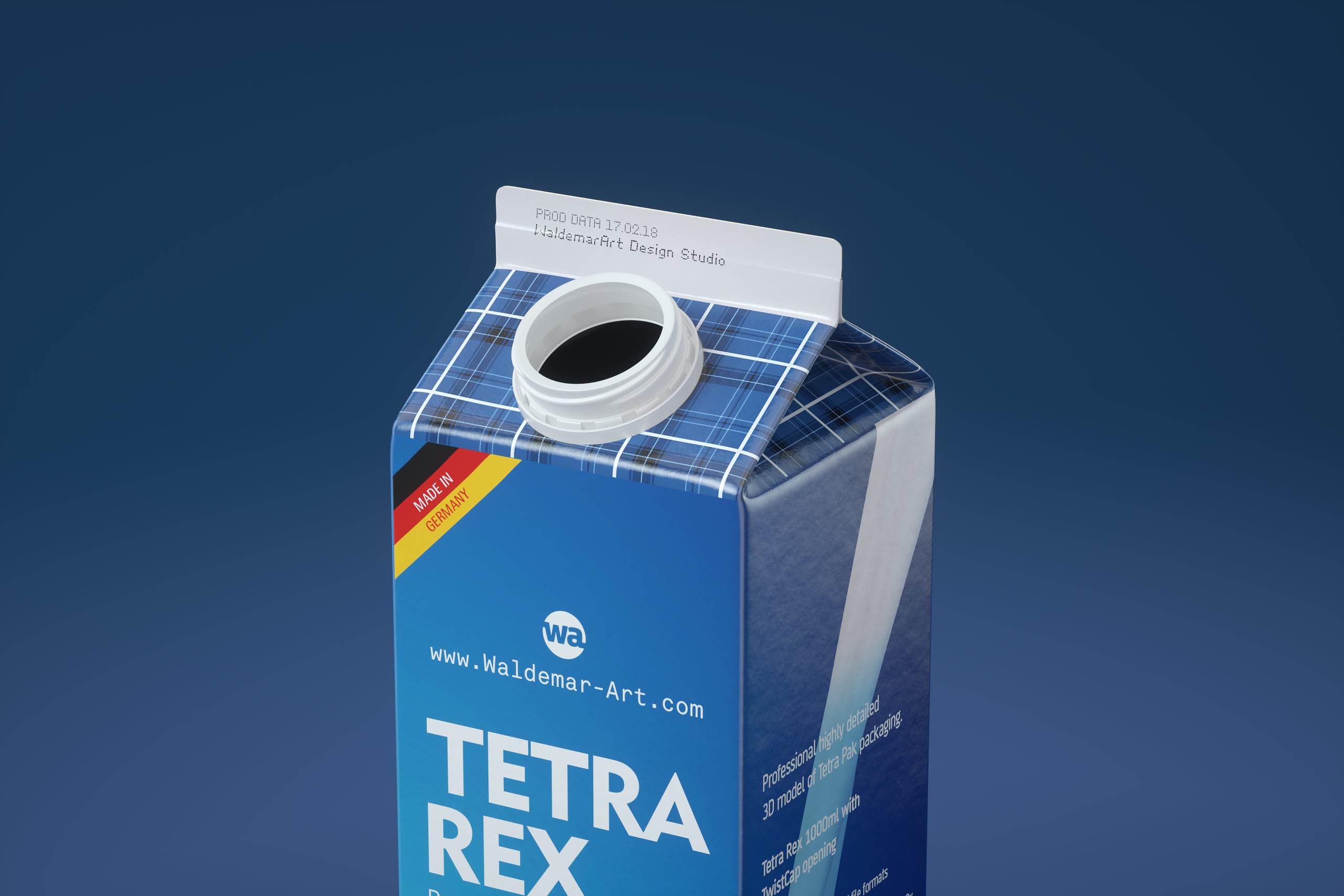 Tetra Pack Rex 500 and 1000ml carton package 3D model pak with TwistCap