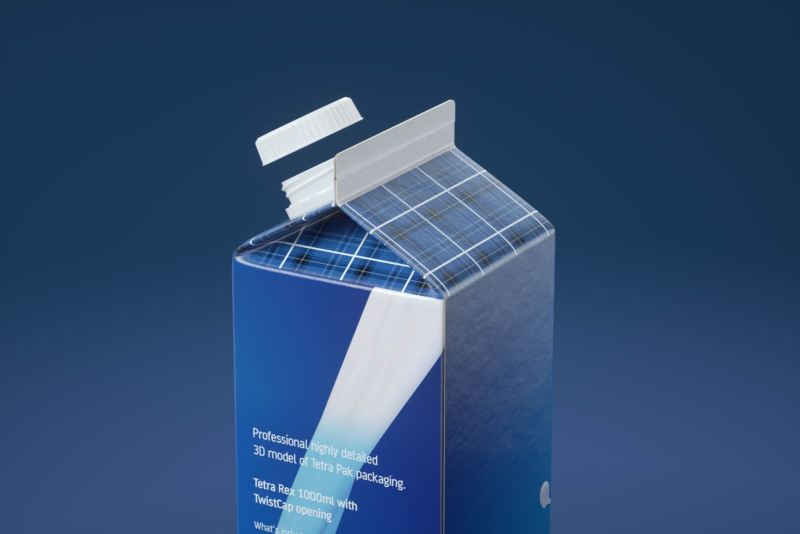 Tetra Pack Rex 500 and 1000ml carton package 3D model pak with TwistCap