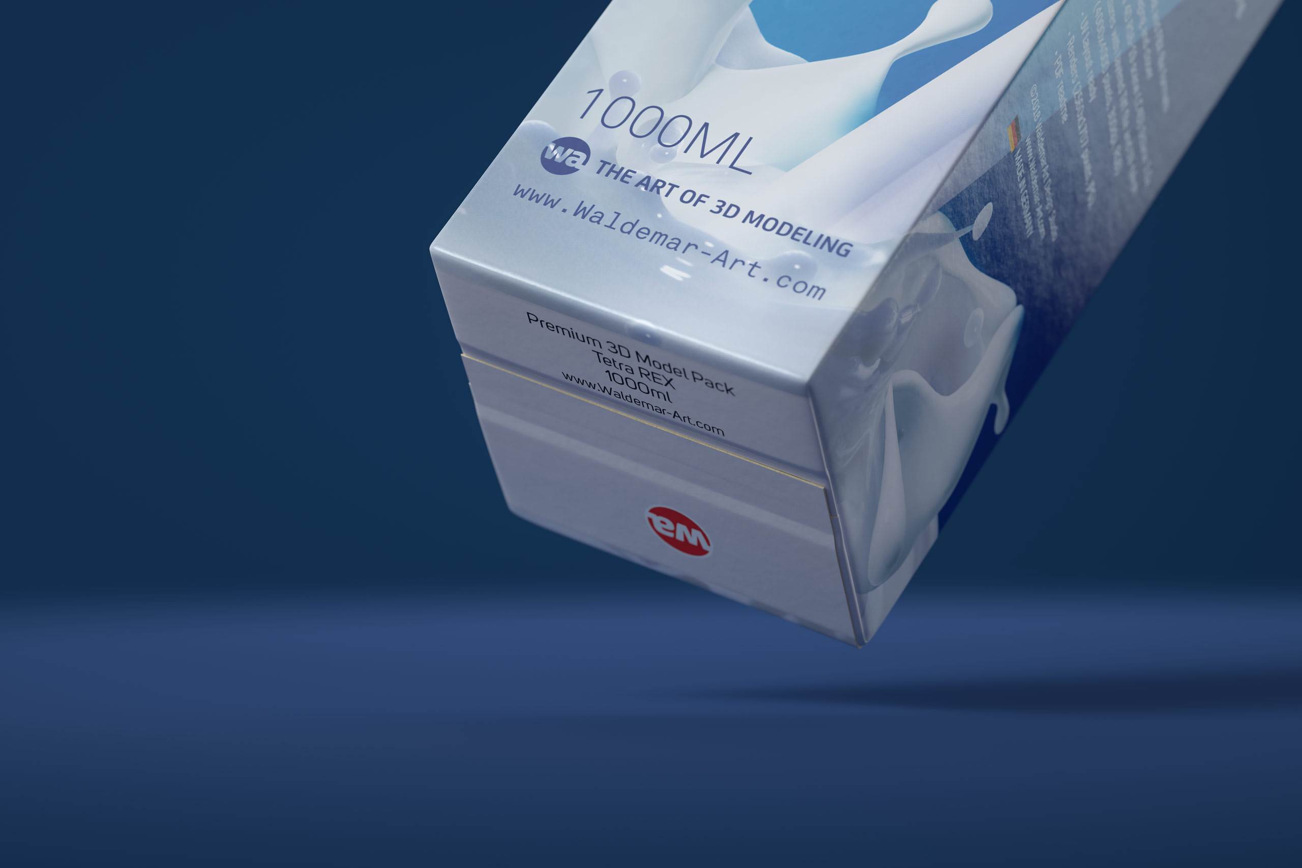 Tetra Pack Rex 500 and 1000ml carton package 3D model pak with TwistCap