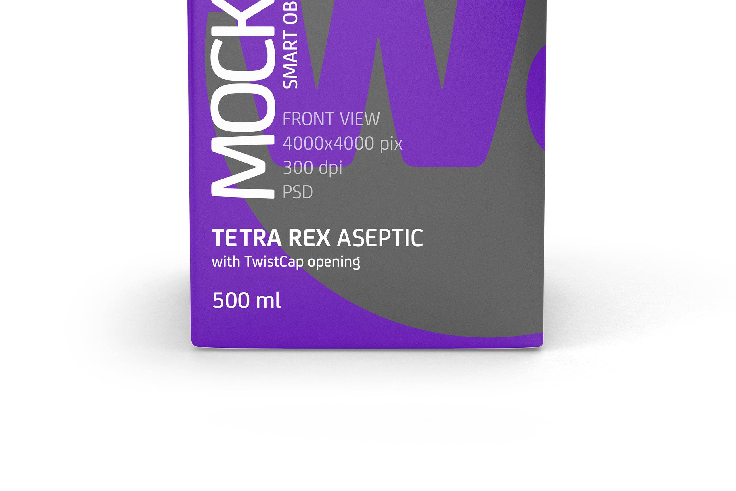 Package Mock-up of Tetra Pack Rex 500ml with TwistCap Front View