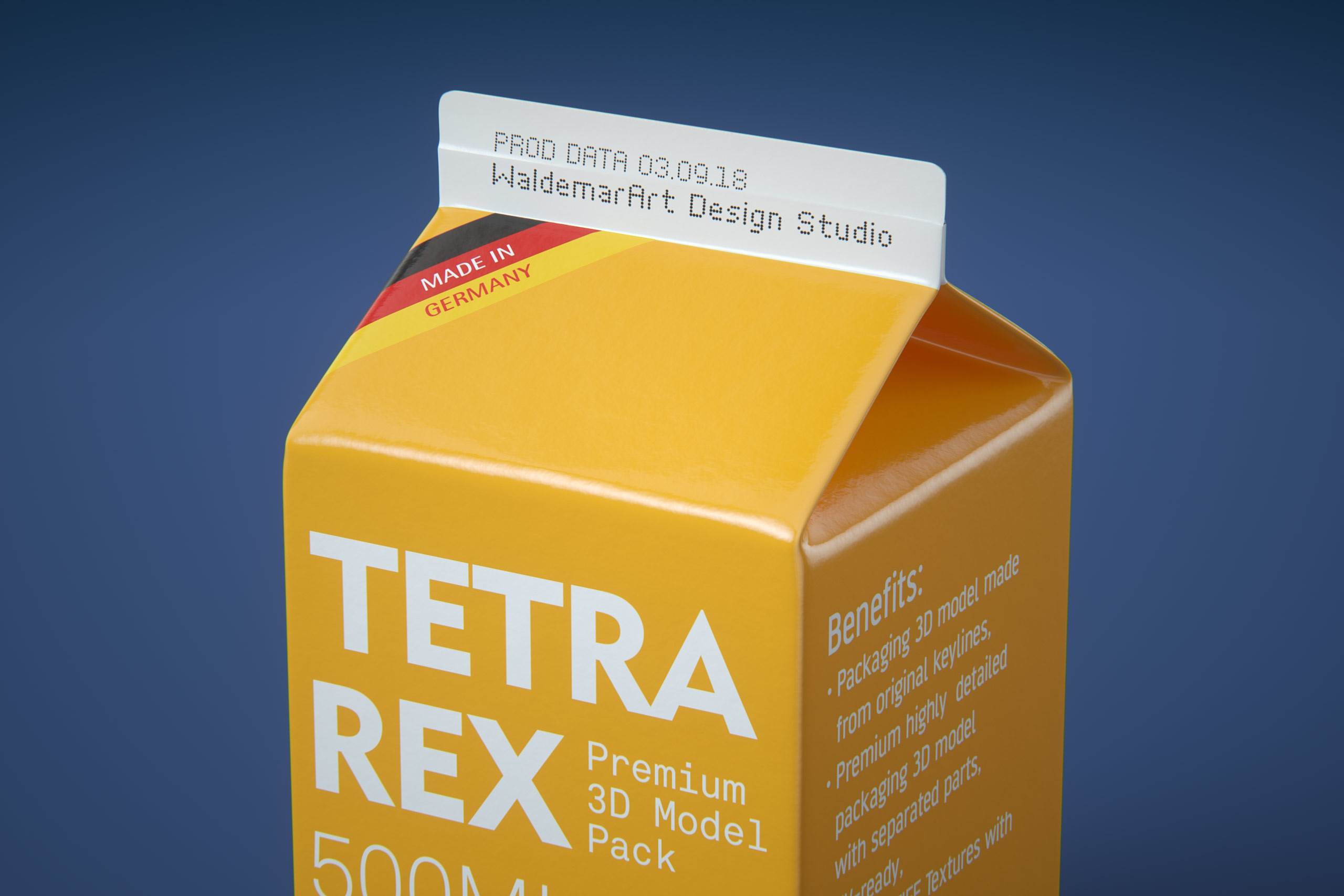 Tetra Pack REX 500ml Professional carton packaging 3D model pak
