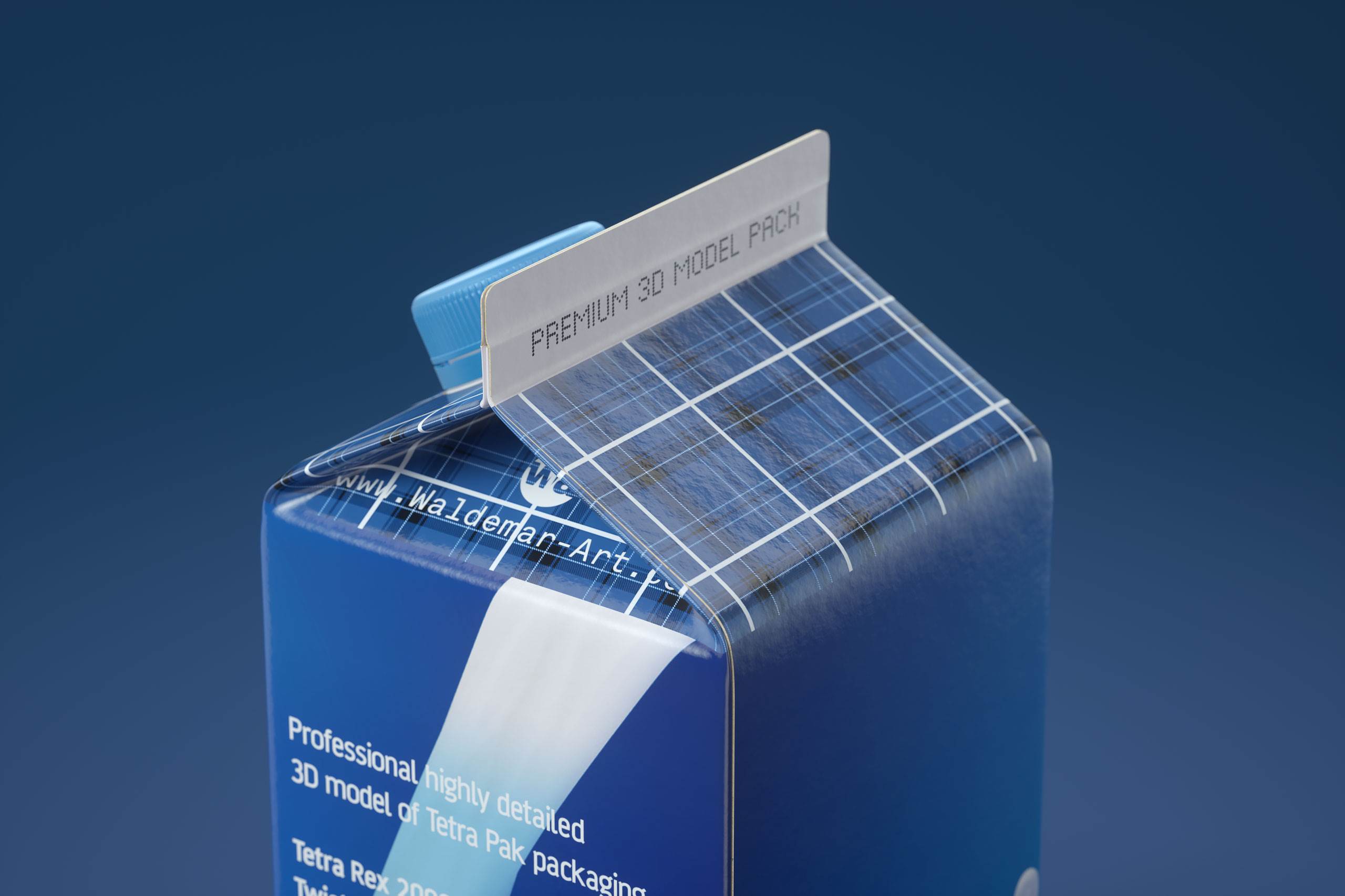 Tetra Pack Rex Mid 2000ml carton package 3D model pak with TwistCap