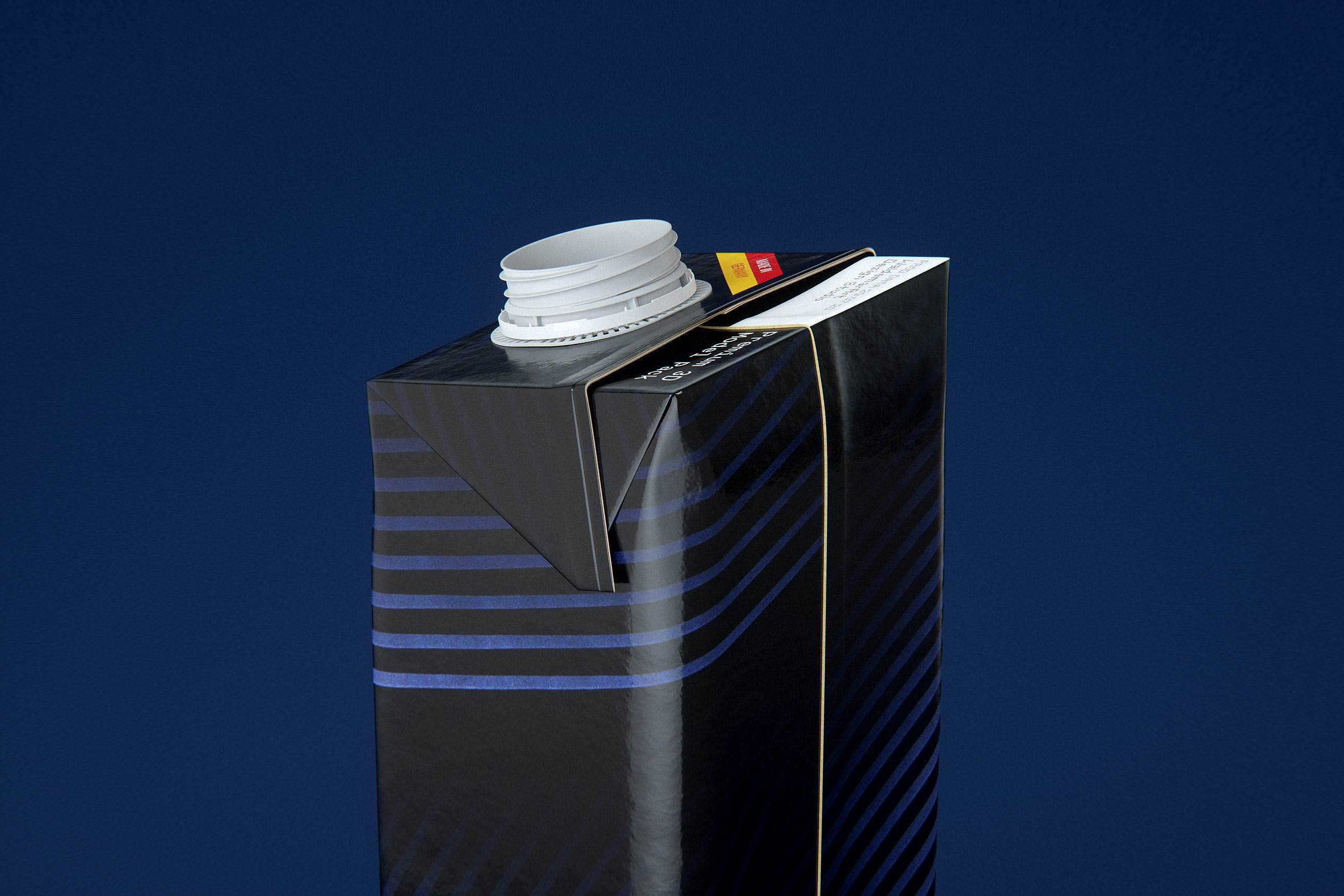 Tetra Pack Stello EDGE 1000ml with WingCap 30 packaging 3D model