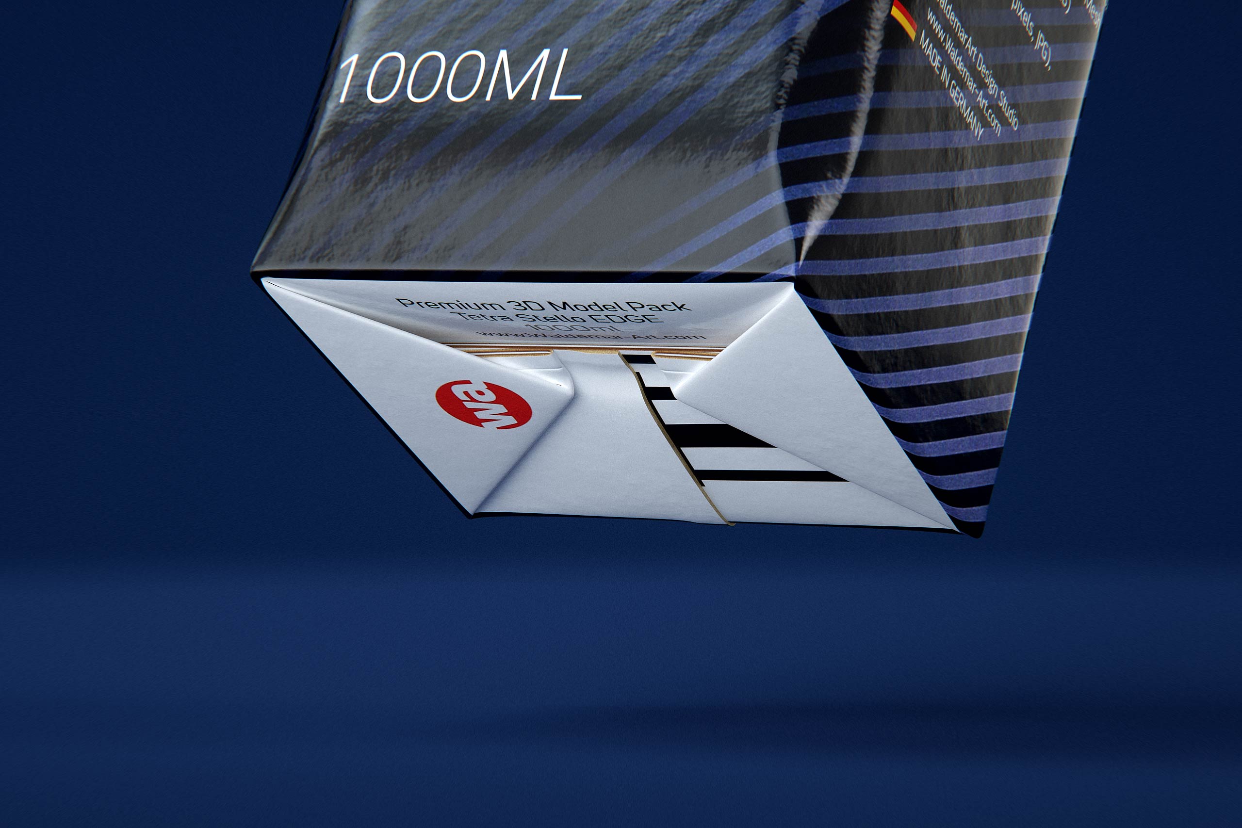 Tetra Pack Stello EDGE 1000ml with WingCap 30 packaging 3D model