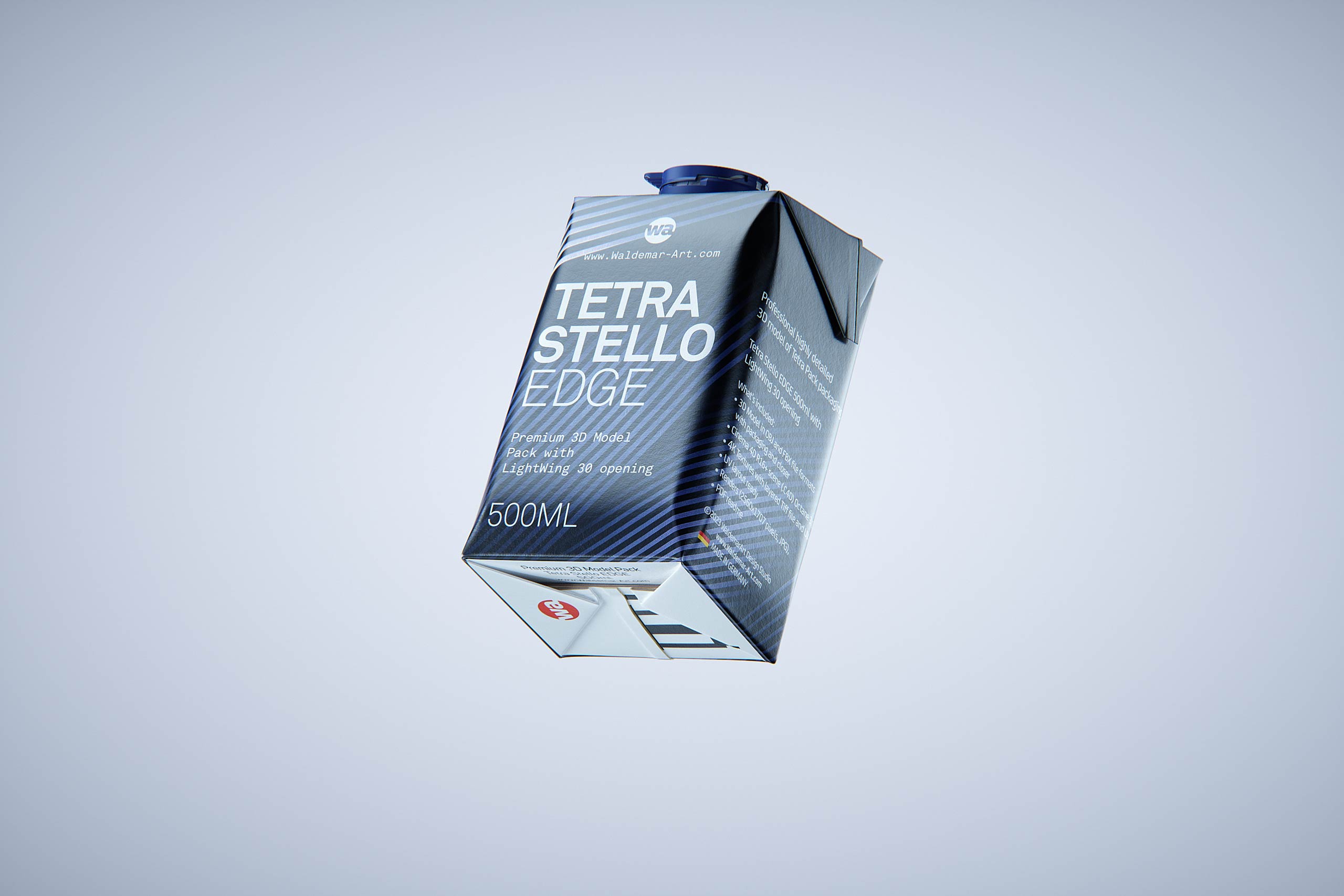 Tetra Stelo Edge 500ml with LightWing 30 premium carton packaging 3D model