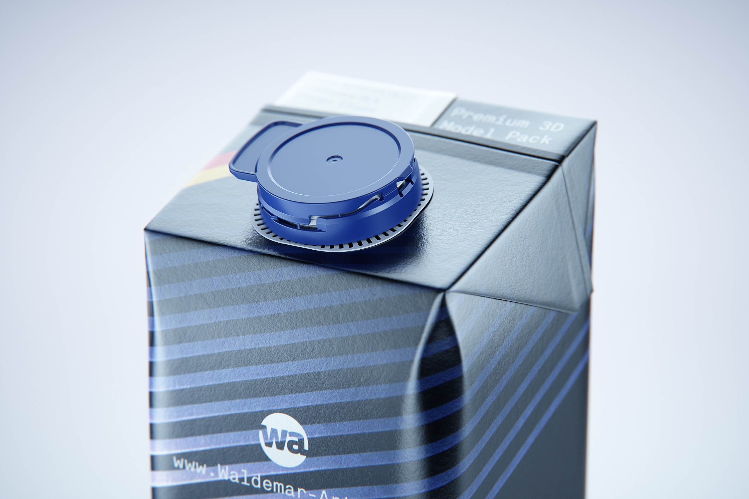 Tetra Pak Stelo Edge 1000ml with LightWing 30 premium carton packaging 3D model - close-up view