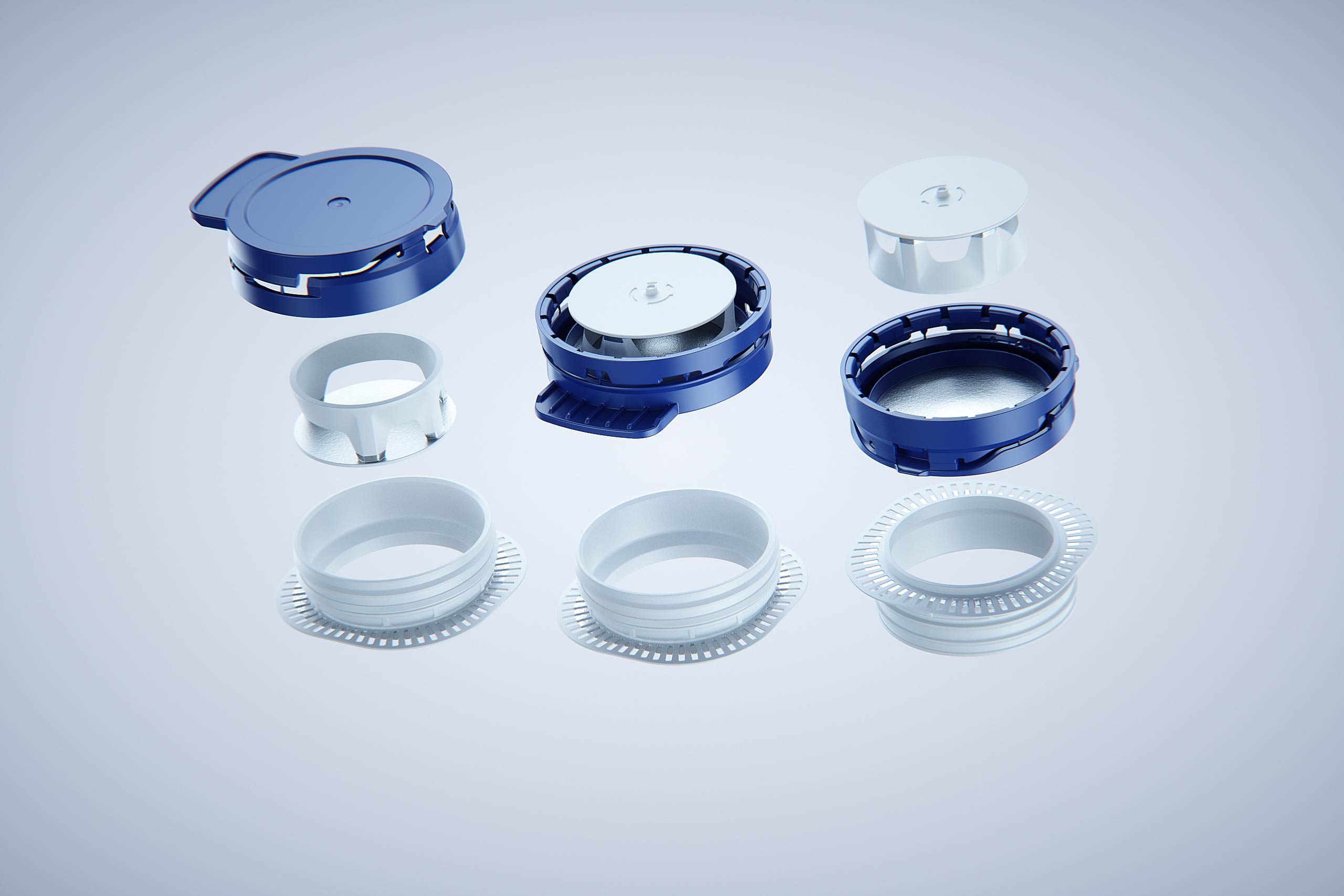 Tetra Pak Stelo Edge 1000ml with LightWing 30 premium carton packaging 3D model - exploded cap