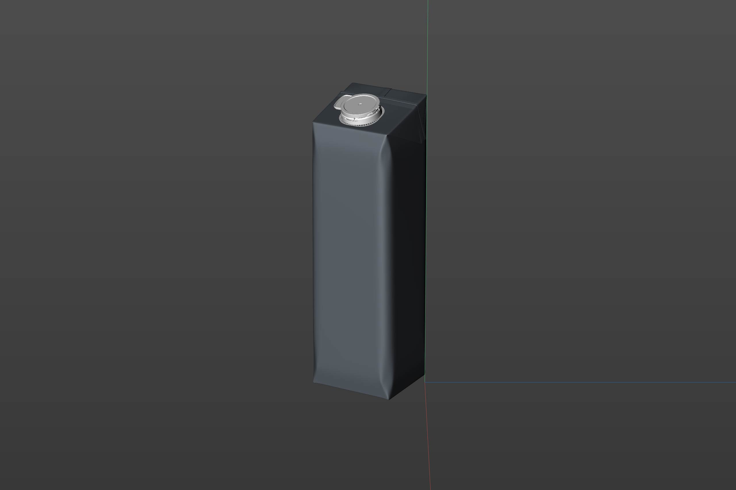 Tetra Pak Stelo Edge 1000ml with LightWing 30 premium carton packaging 3D model - clay render