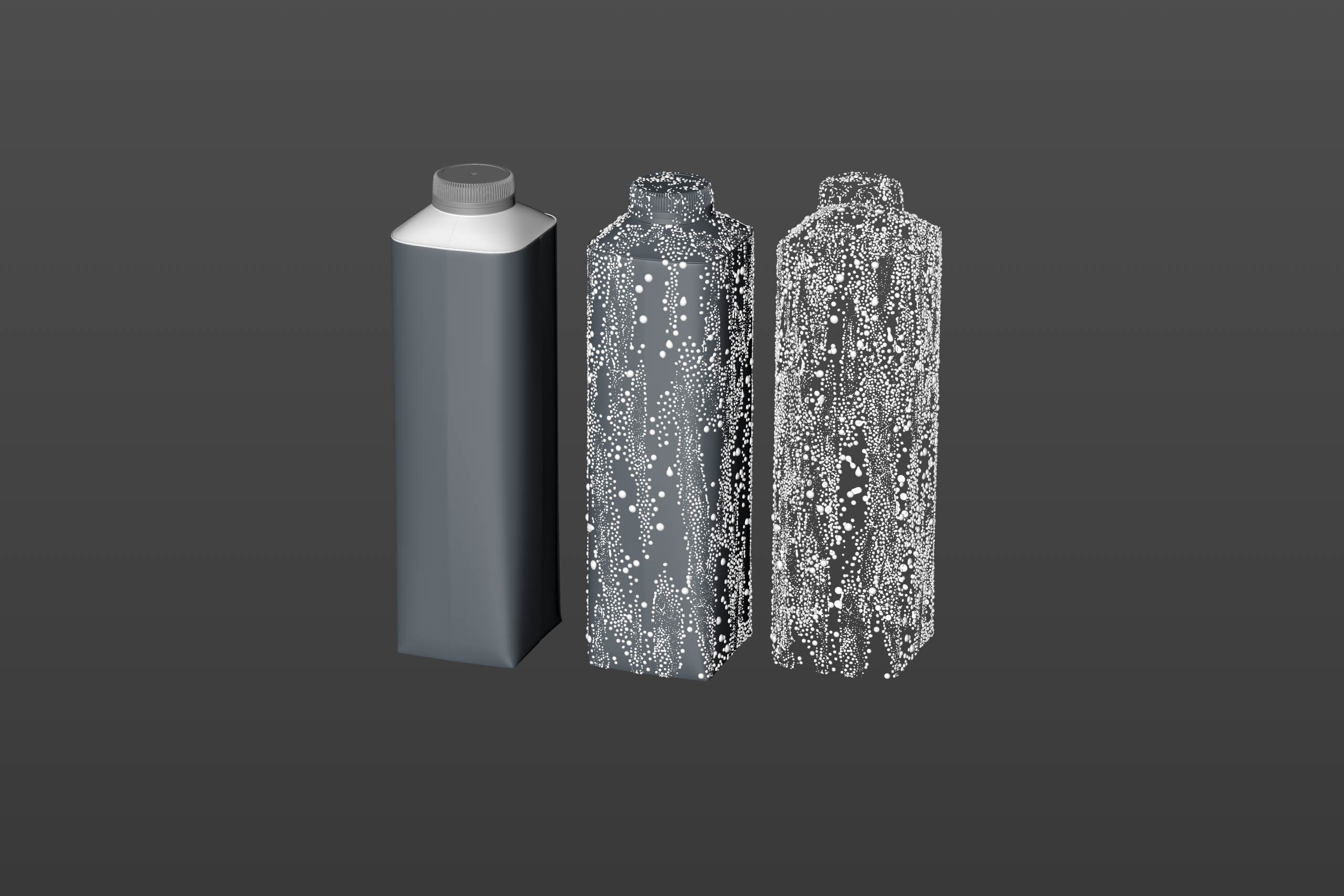 Tetra Top Base 1000ml with tethered cap C38 Pro and water condensation premium 3d model