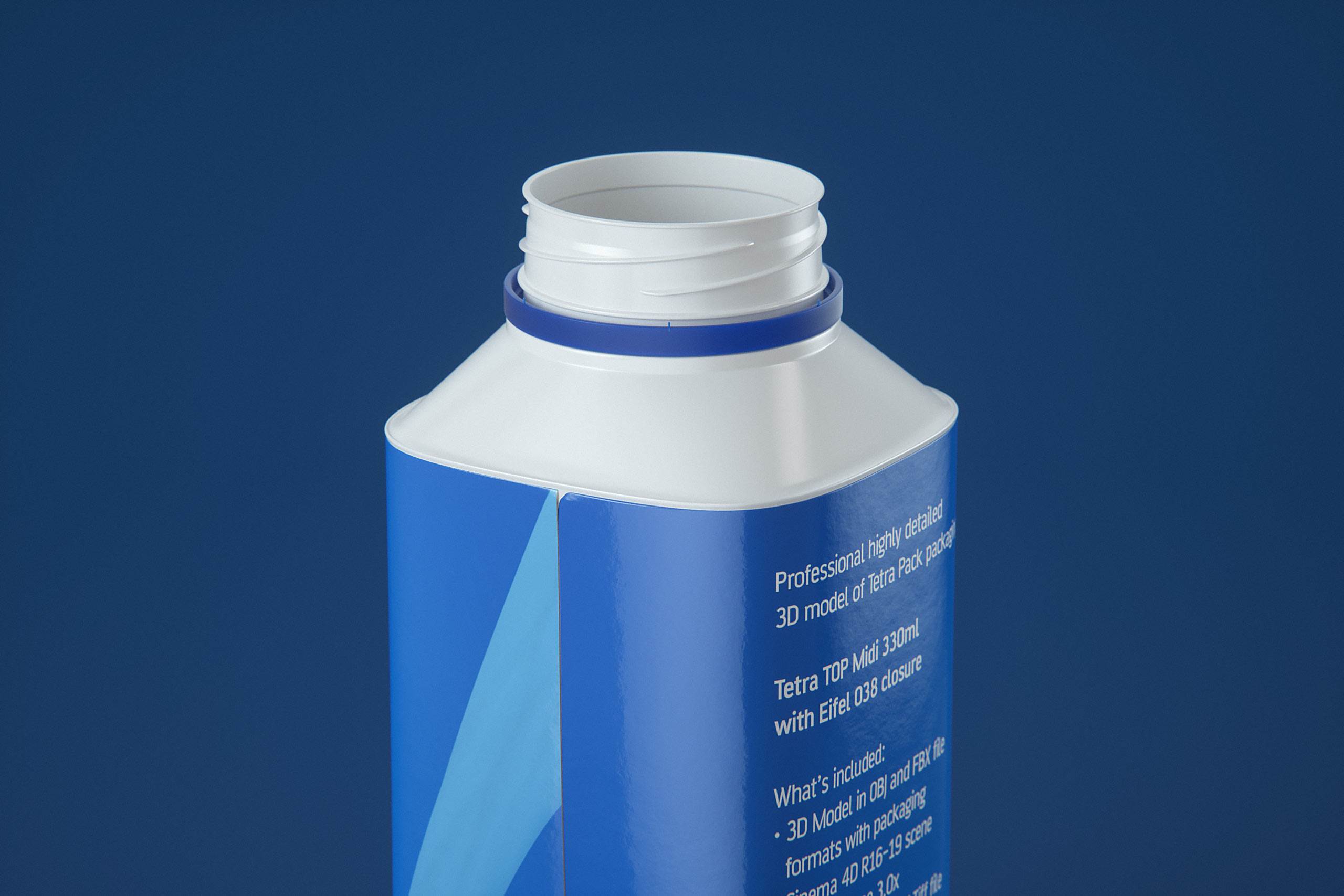 Packaging 3D model pak of Tetra Pack Top Midi 330ml with Eifel-O38