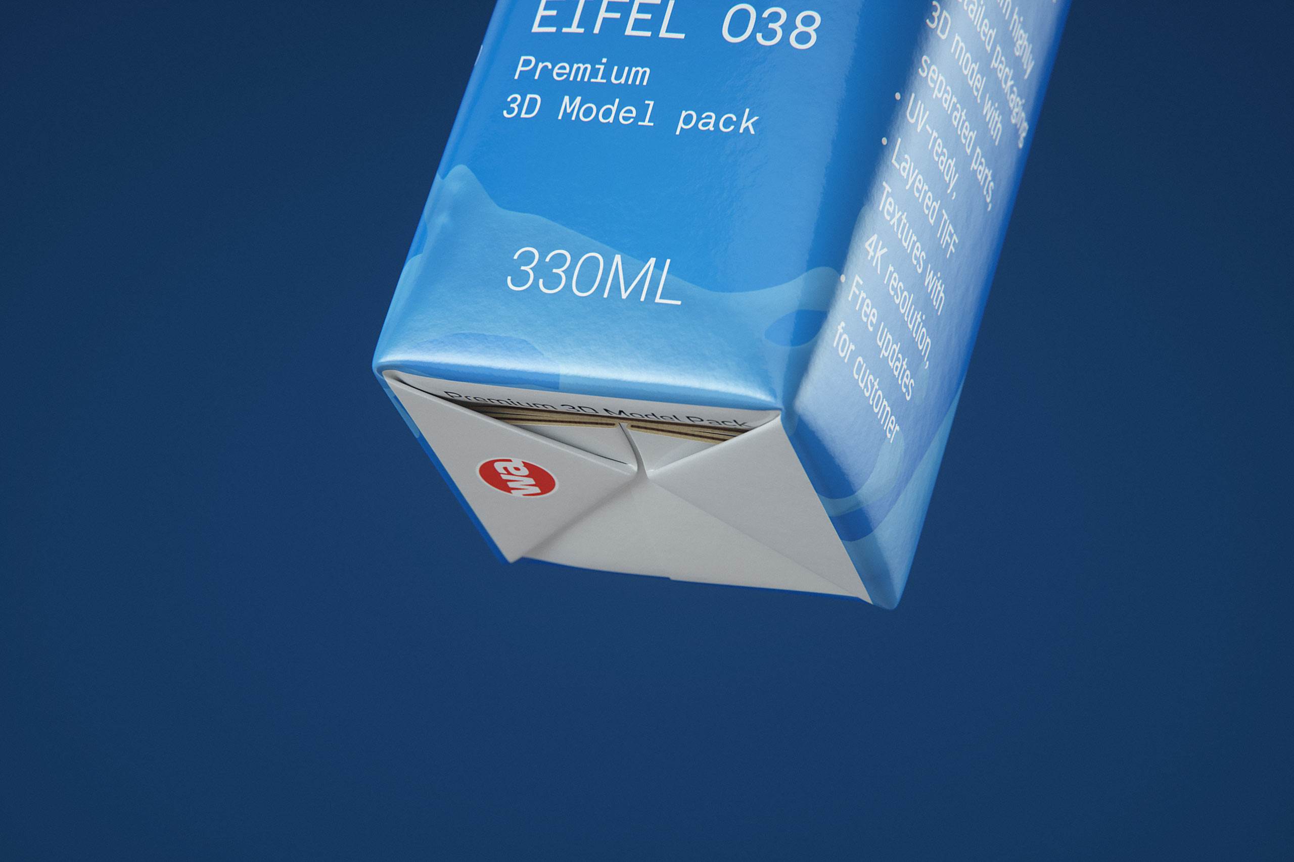 Packaging 3D model pak of Tetra Pack Top Midi 330ml with Eifel-O38