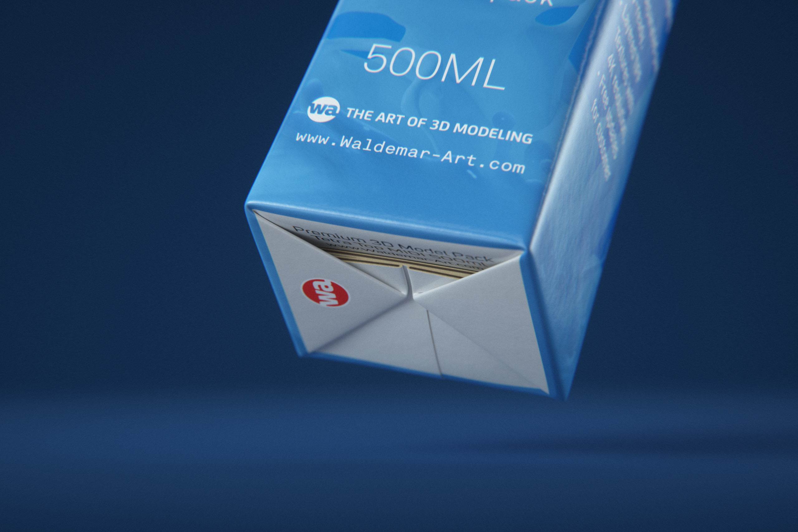 Tetra Top MIDI 500ml 3D model of carton package with KATLA S38 closure