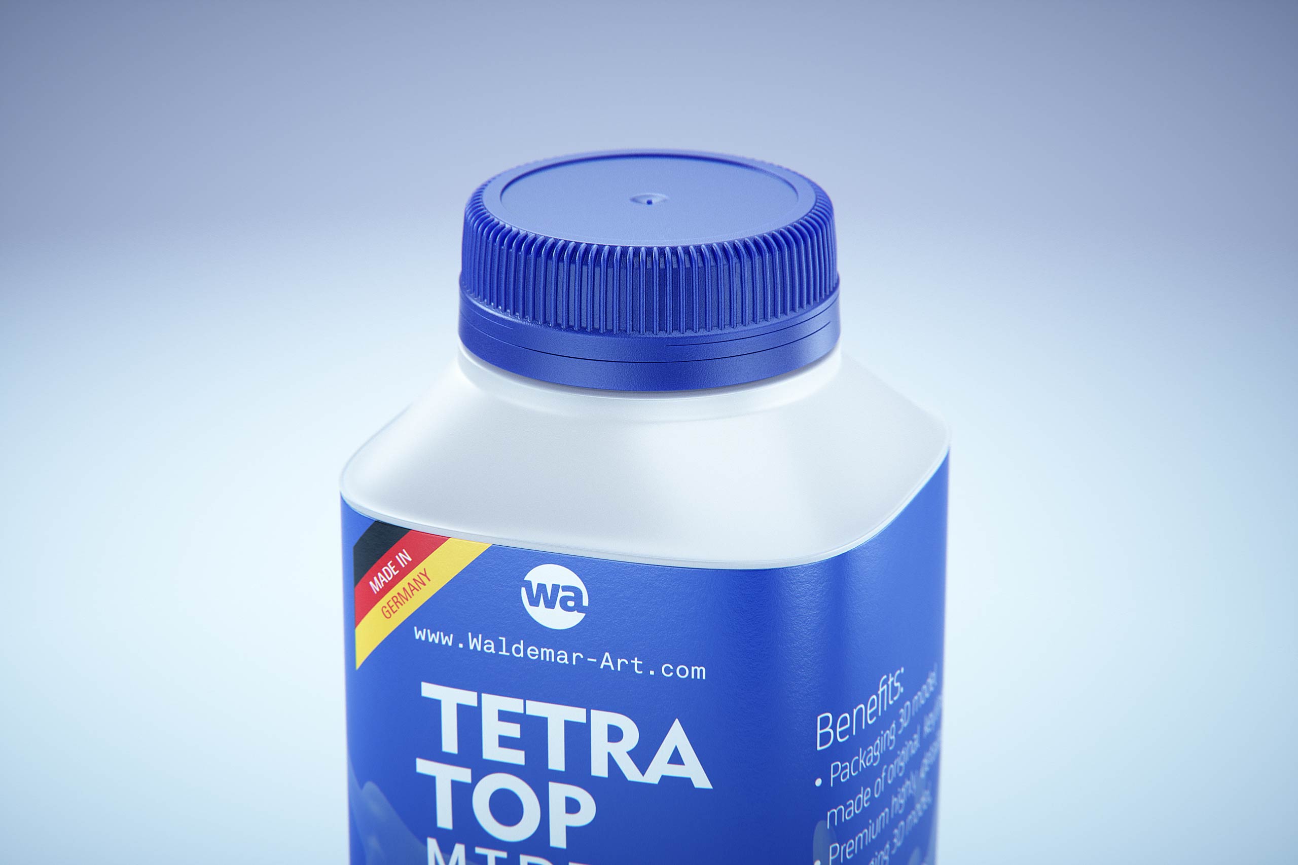 Premium Carton Packaging 3D model of Tetra Top MIDI 200ml with tethered cap C38 Pro
