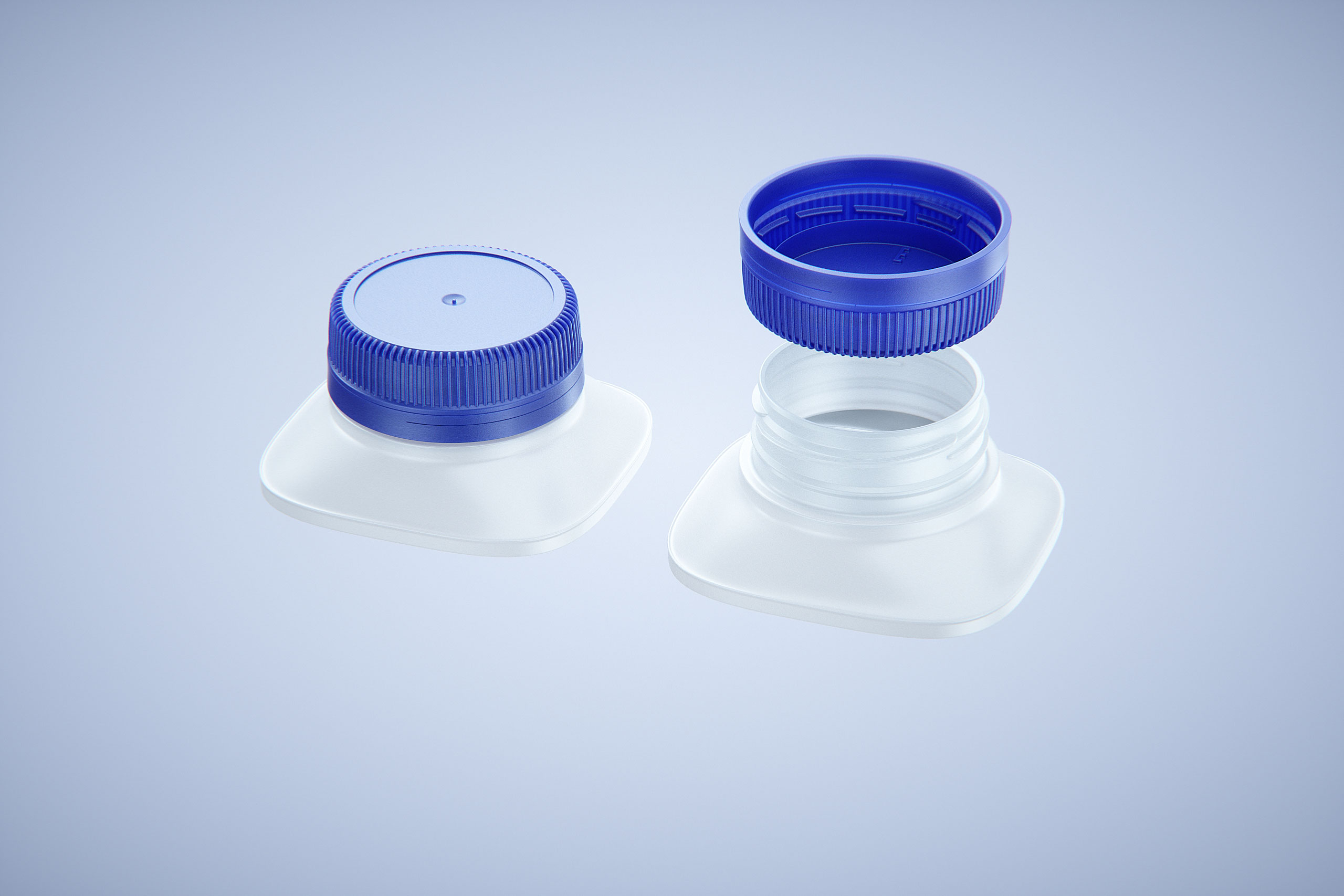 Tetra Top MIDI 250ml premium carton 3D model with tethered cap C38 Pro