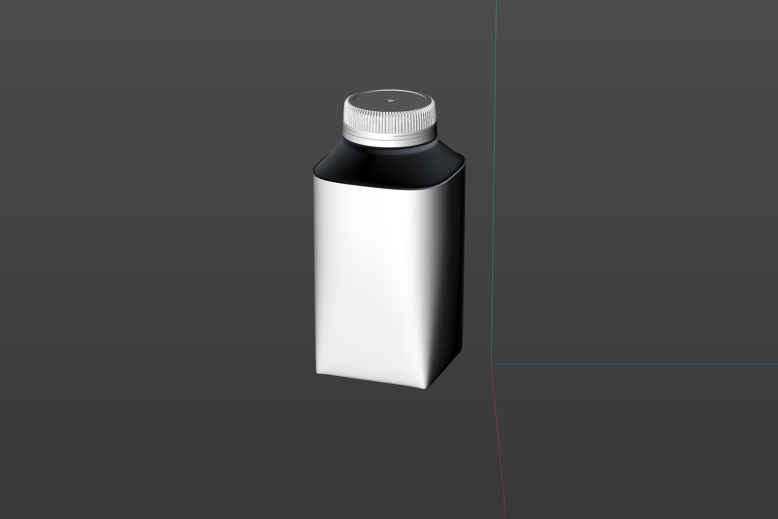 Tetra Top MIDI 250ml premium carton 3D model with tethered cap C38 Pro