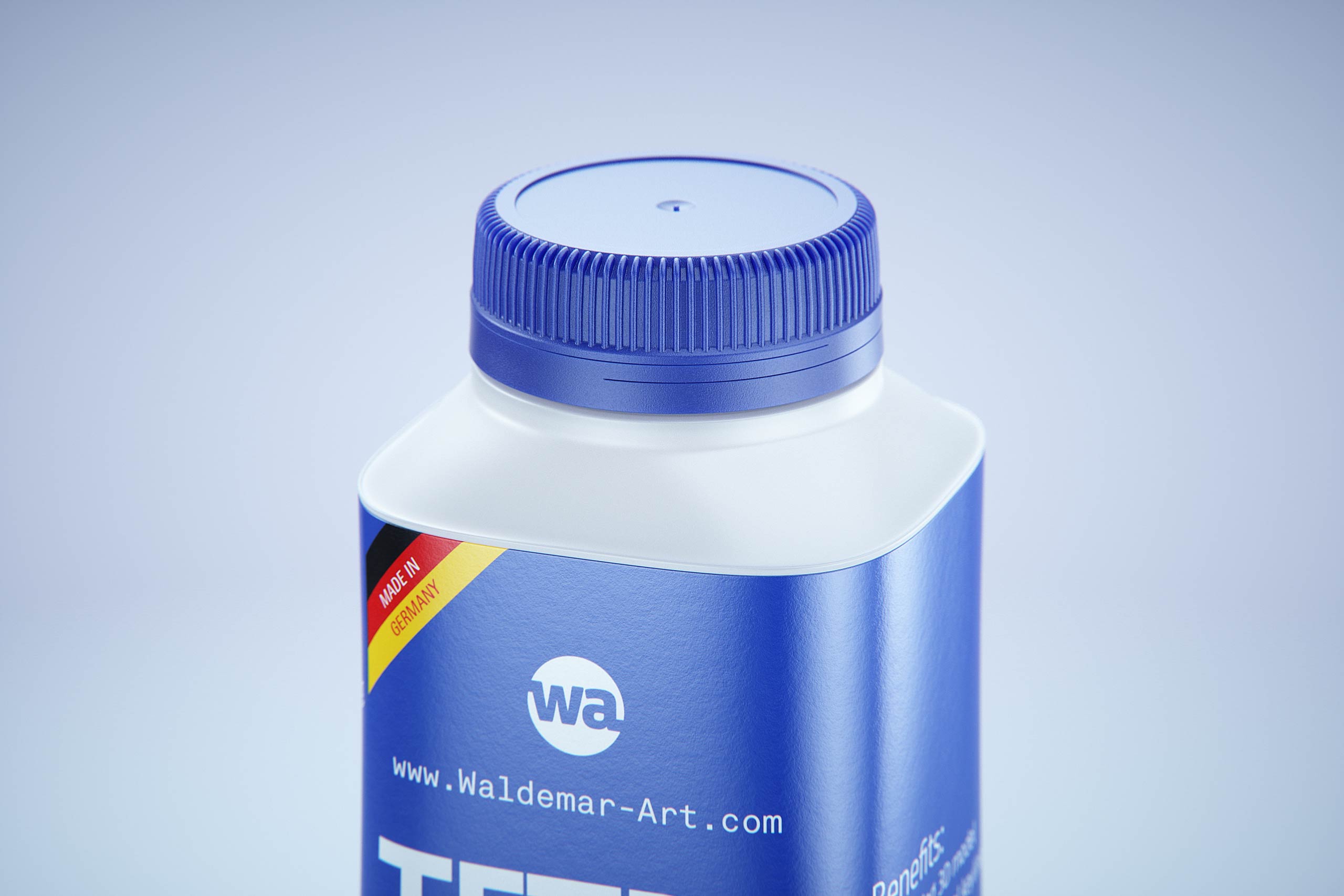 Packaging 3D model of Tetra Top Midi 400ml with tethered cap C38 Pro - close-up view