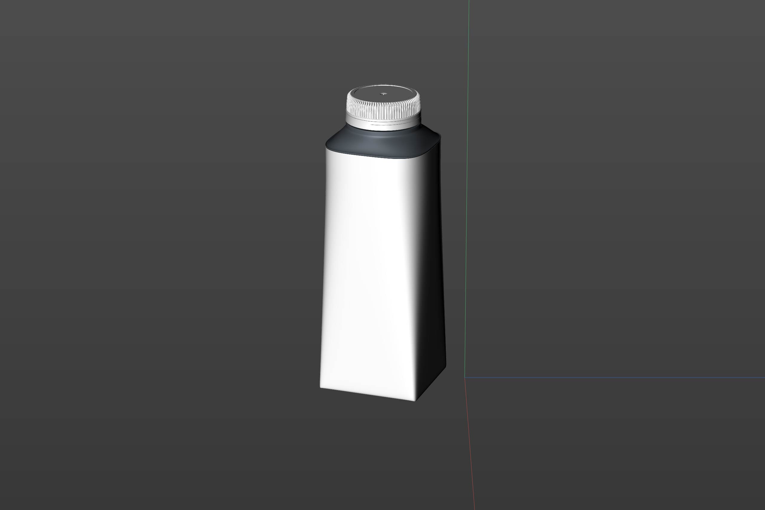 Packaging 3D model of Tetra Top Midi 400ml with tethered cap C38 Pro - clay render